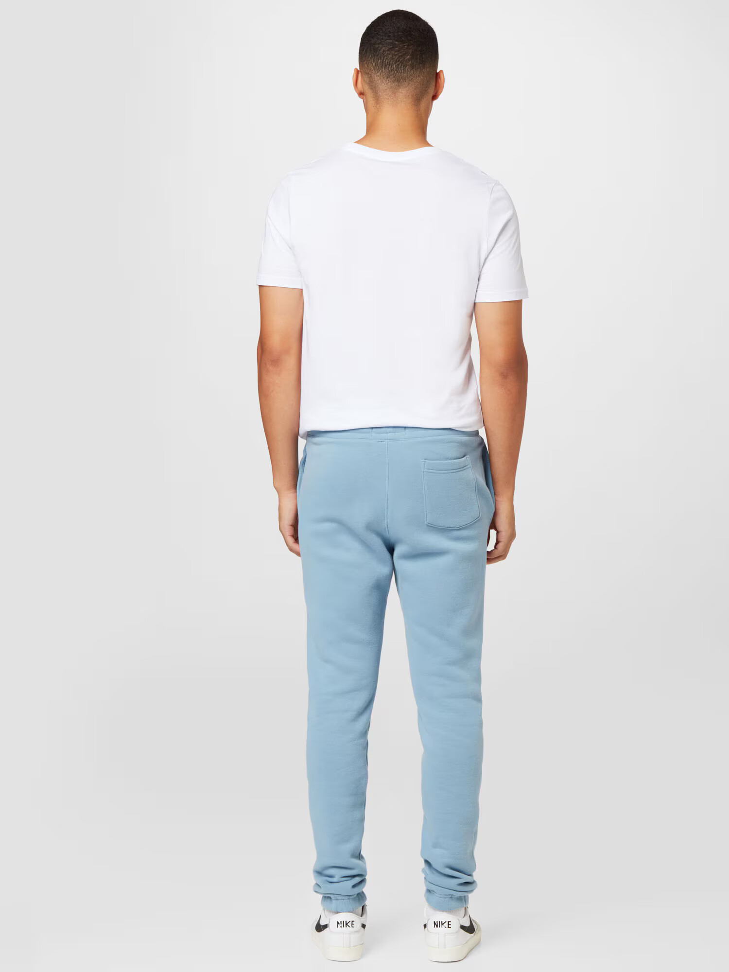 HOLLISTER Pantaloni albastru deschis / alb - Pled.ro