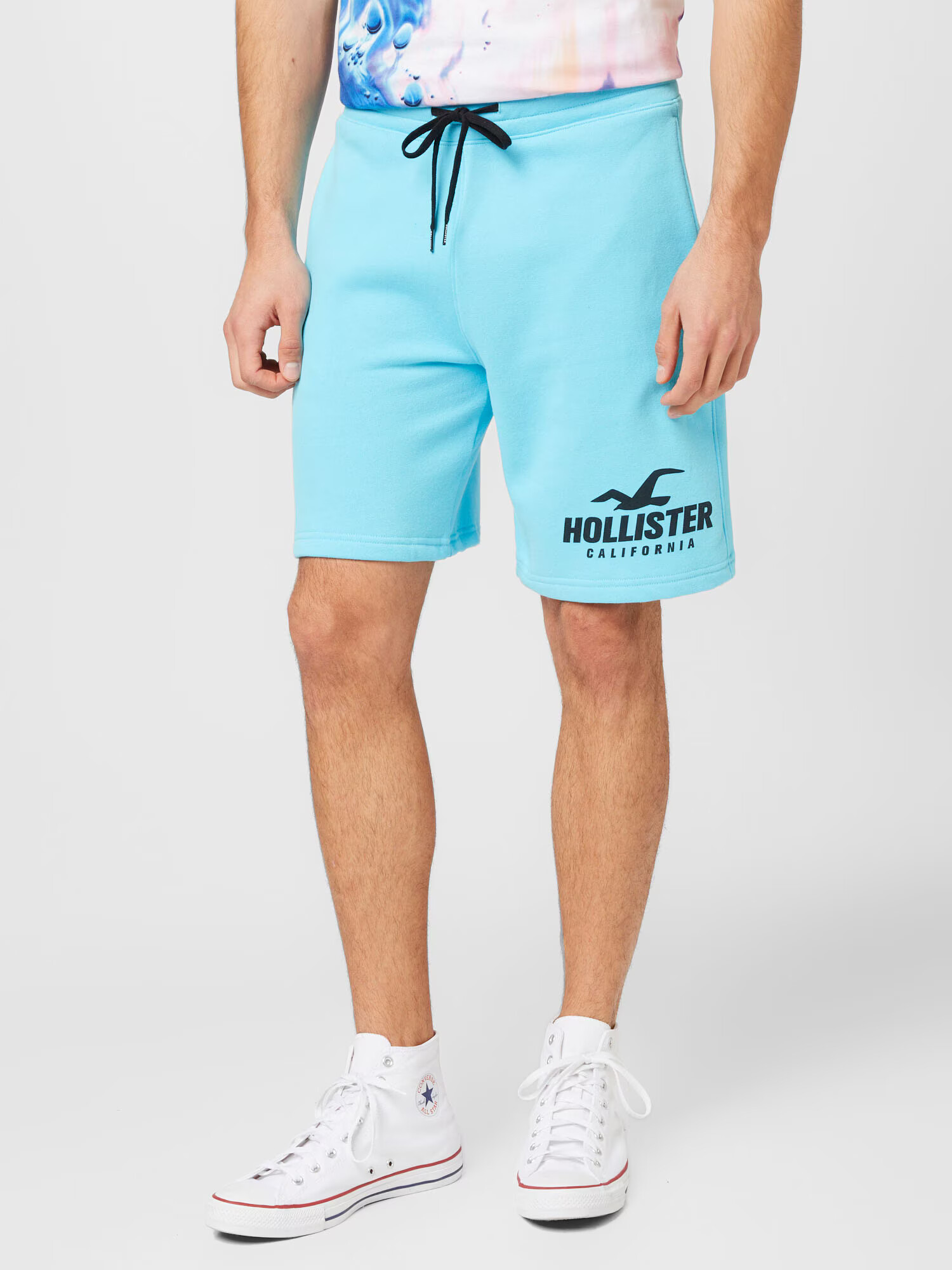 HOLLISTER Pantaloni albastru deschis / negru - Pled.ro