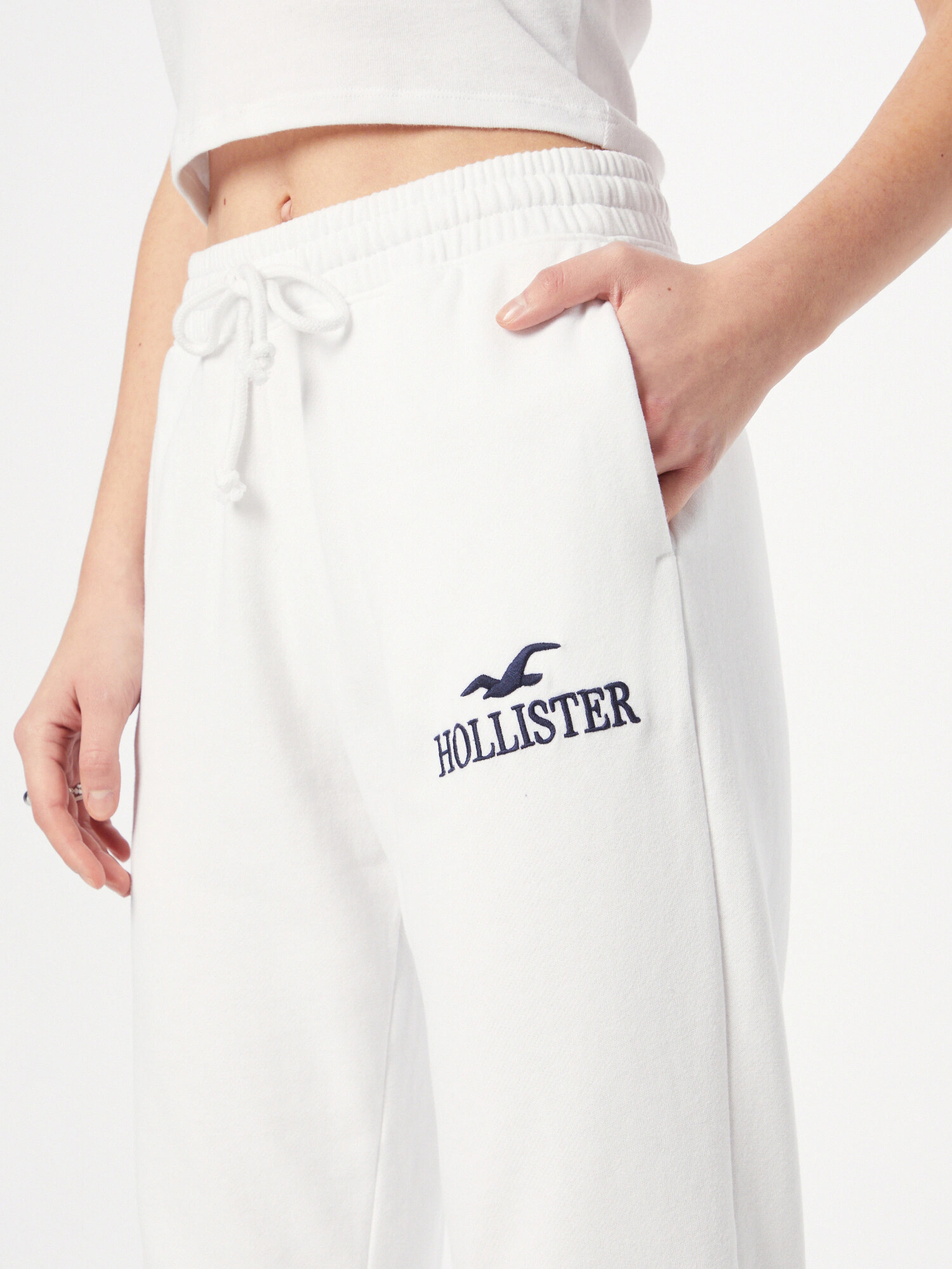 HOLLISTER Pantaloni albastru marin / alb - Pled.ro