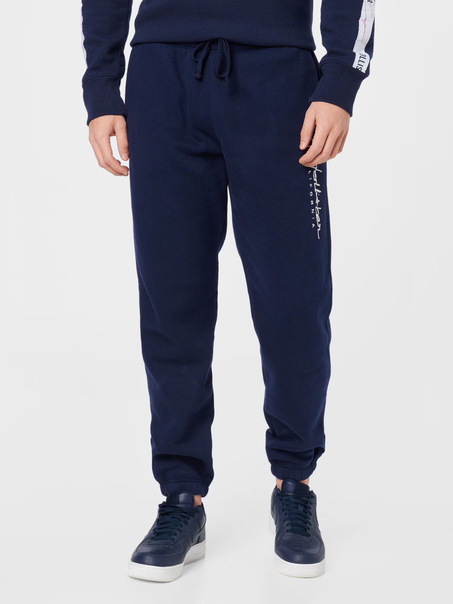 HOLLISTER Pantaloni bleumarin / alb - Pled.ro