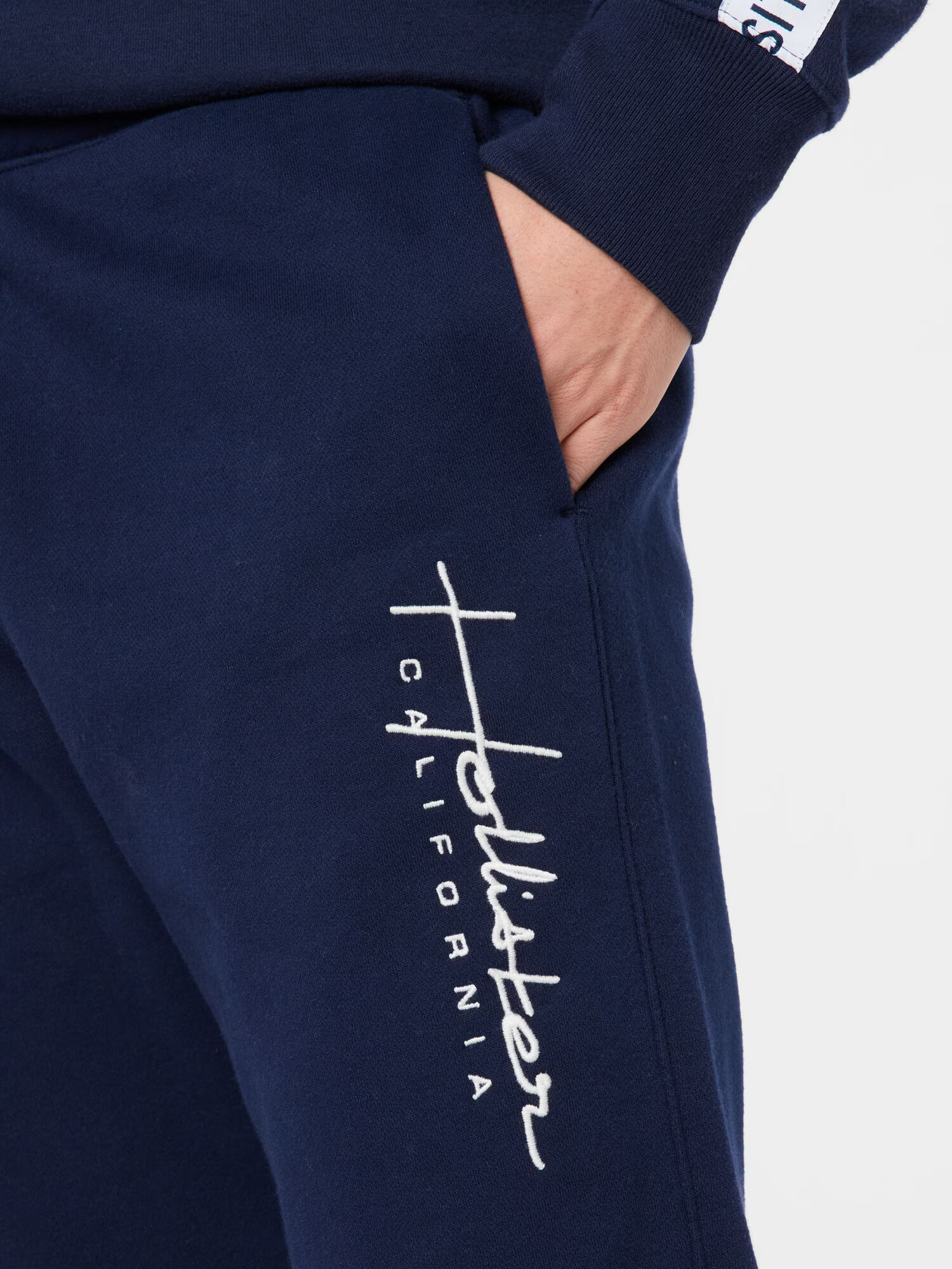 HOLLISTER Pantaloni bleumarin / alb - Pled.ro