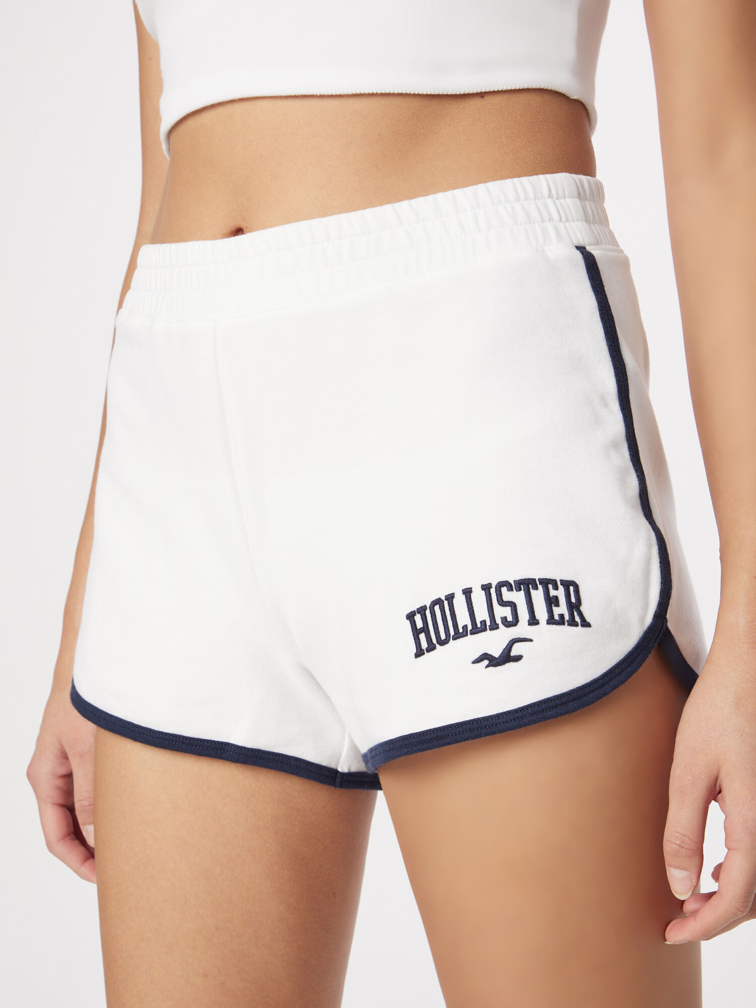 HOLLISTER Pantaloni bleumarin / alb - Pled.ro