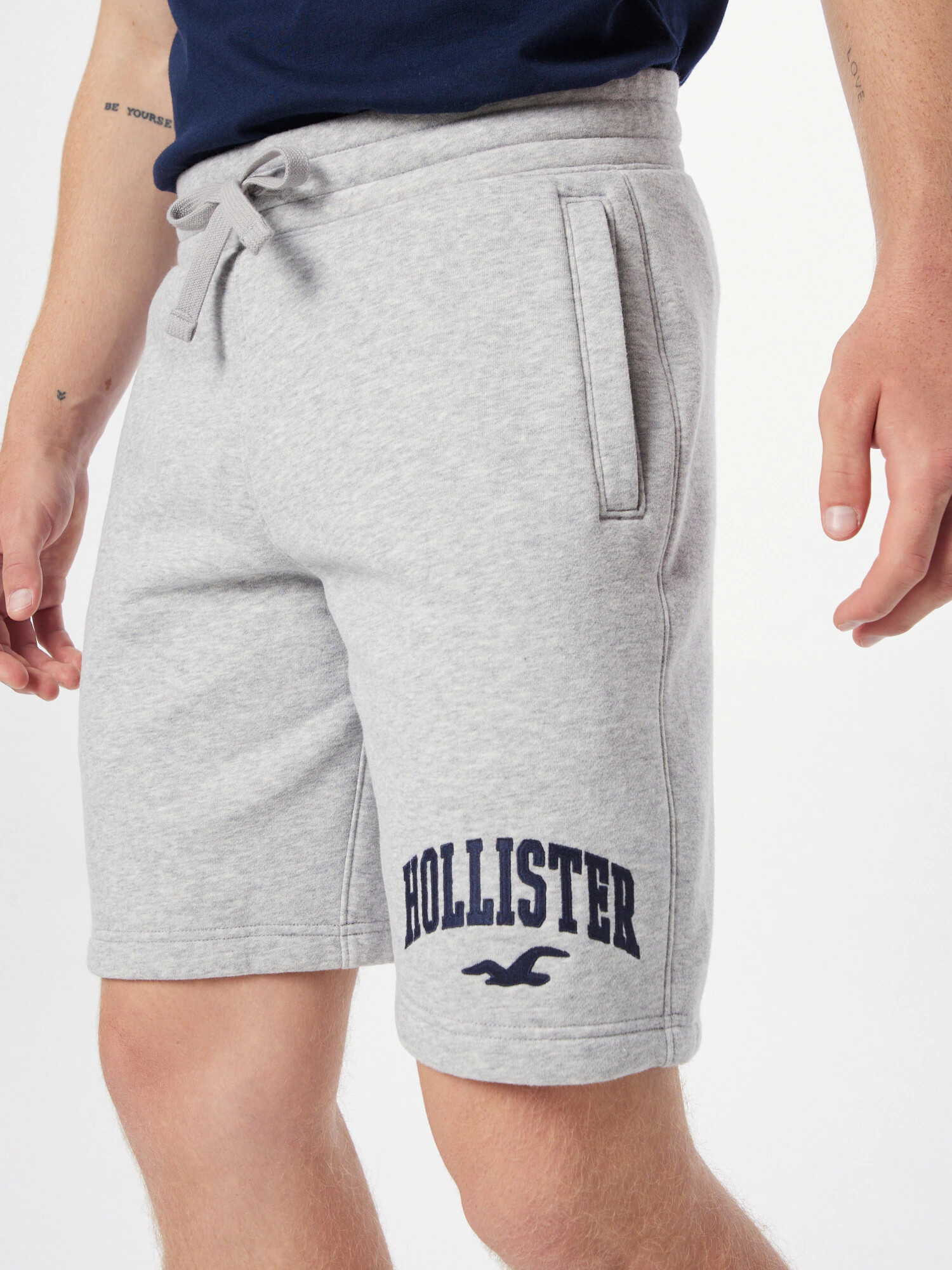 HOLLISTER Pantaloni bleumarin / gri deschis - Pled.ro