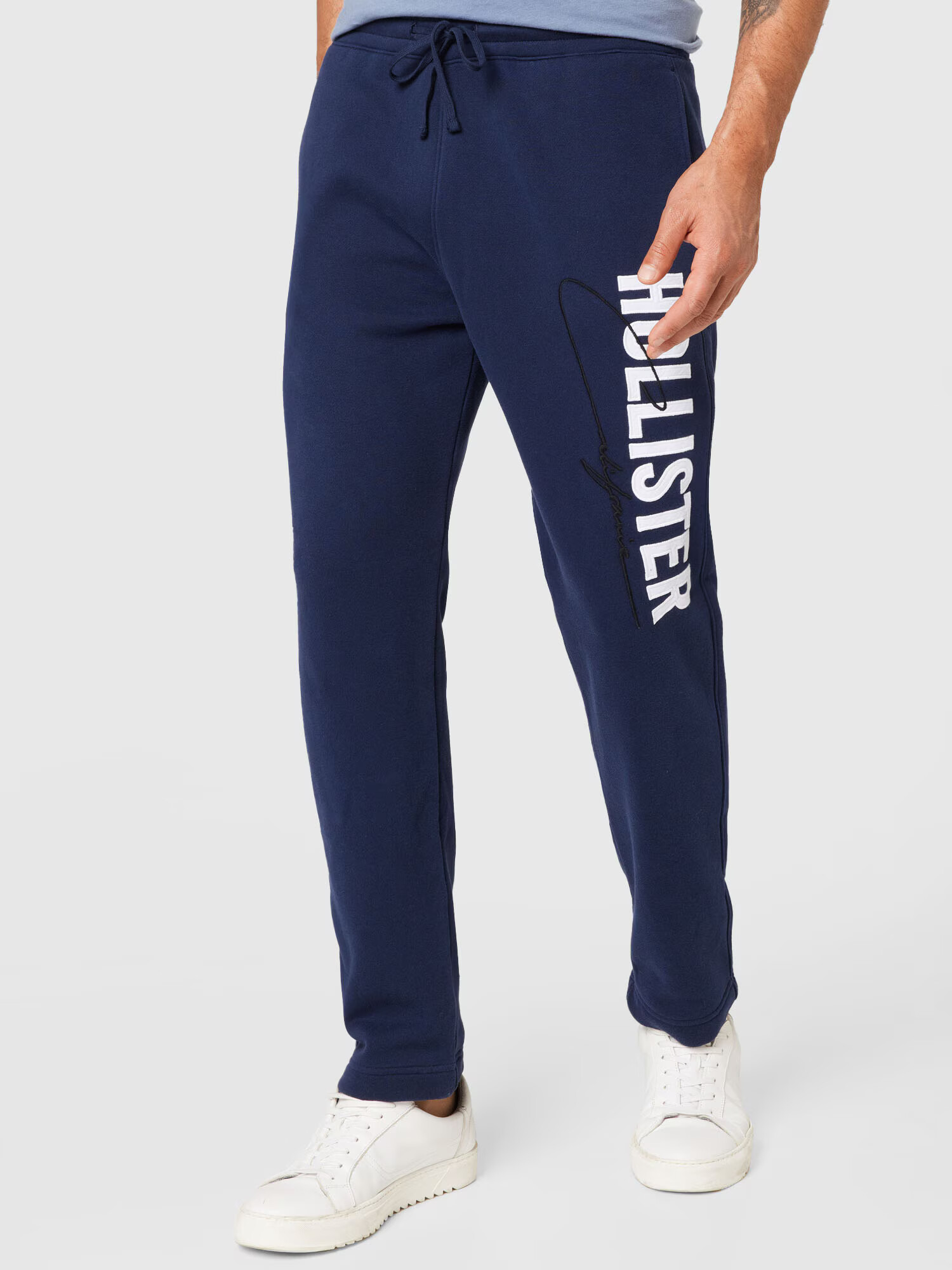 HOLLISTER Pantaloni bleumarin / negru / alb - Pled.ro