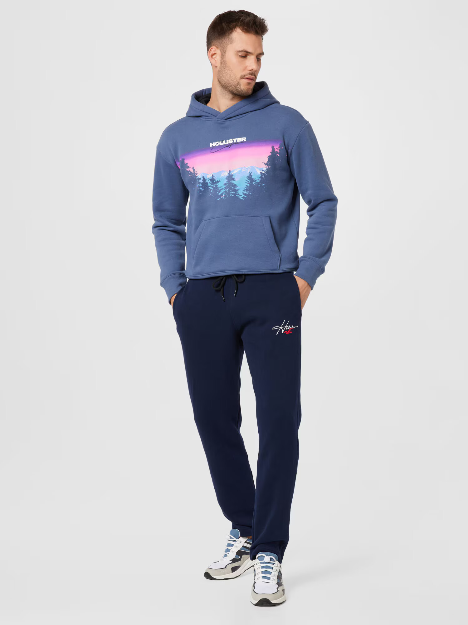 HOLLISTER Pantaloni bleumarin / roșu / alb - Pled.ro