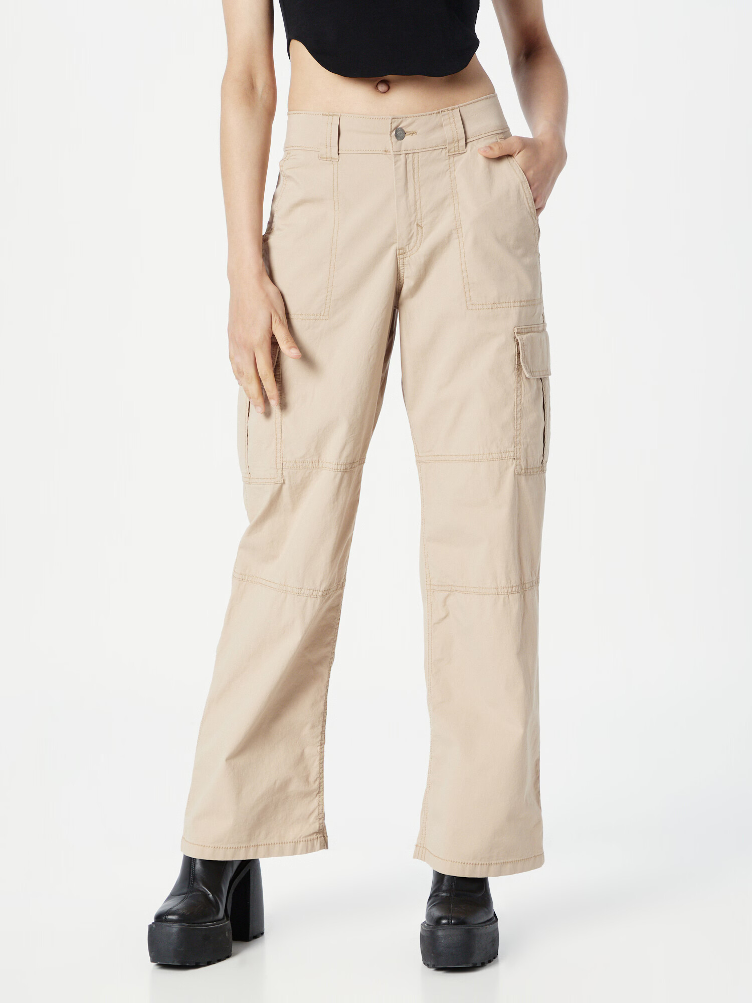 HOLLISTER Pantaloni cu buzunare kaki - Pled.ro