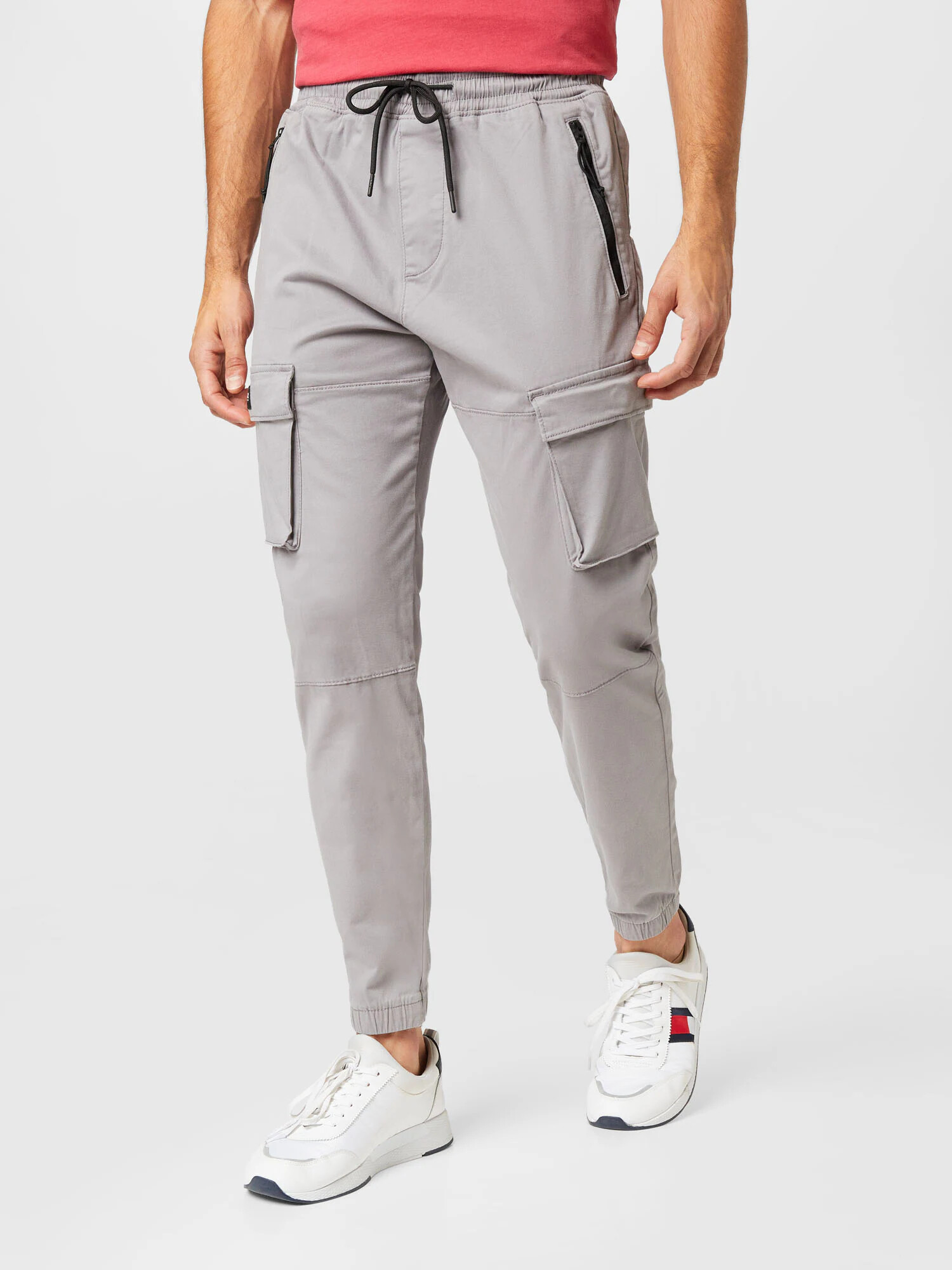 HOLLISTER Pantaloni cu buzunare 'SHARKSKIN' gri deschis - Pled.ro