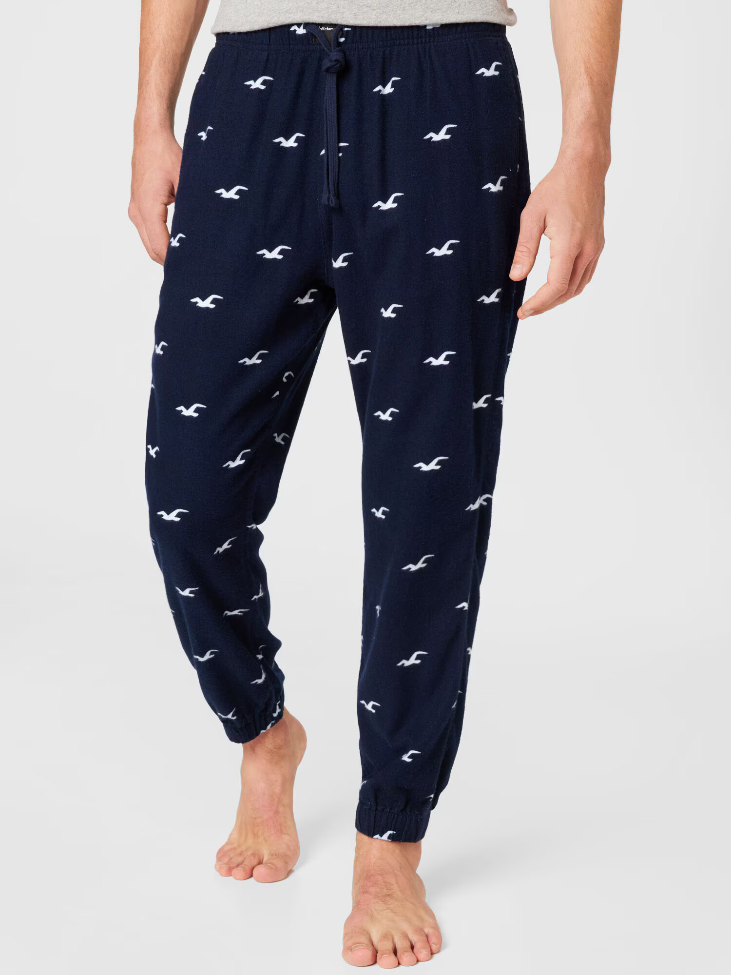 HOLLISTER Pantaloni de pijama bleumarin / alb - Pled.ro