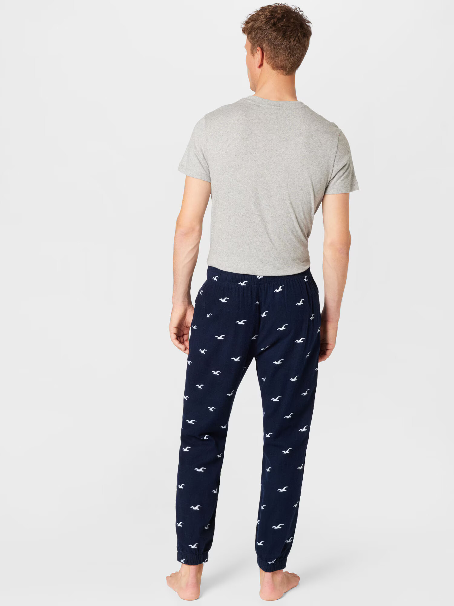 HOLLISTER Pantaloni de pijama bleumarin / alb - Pled.ro