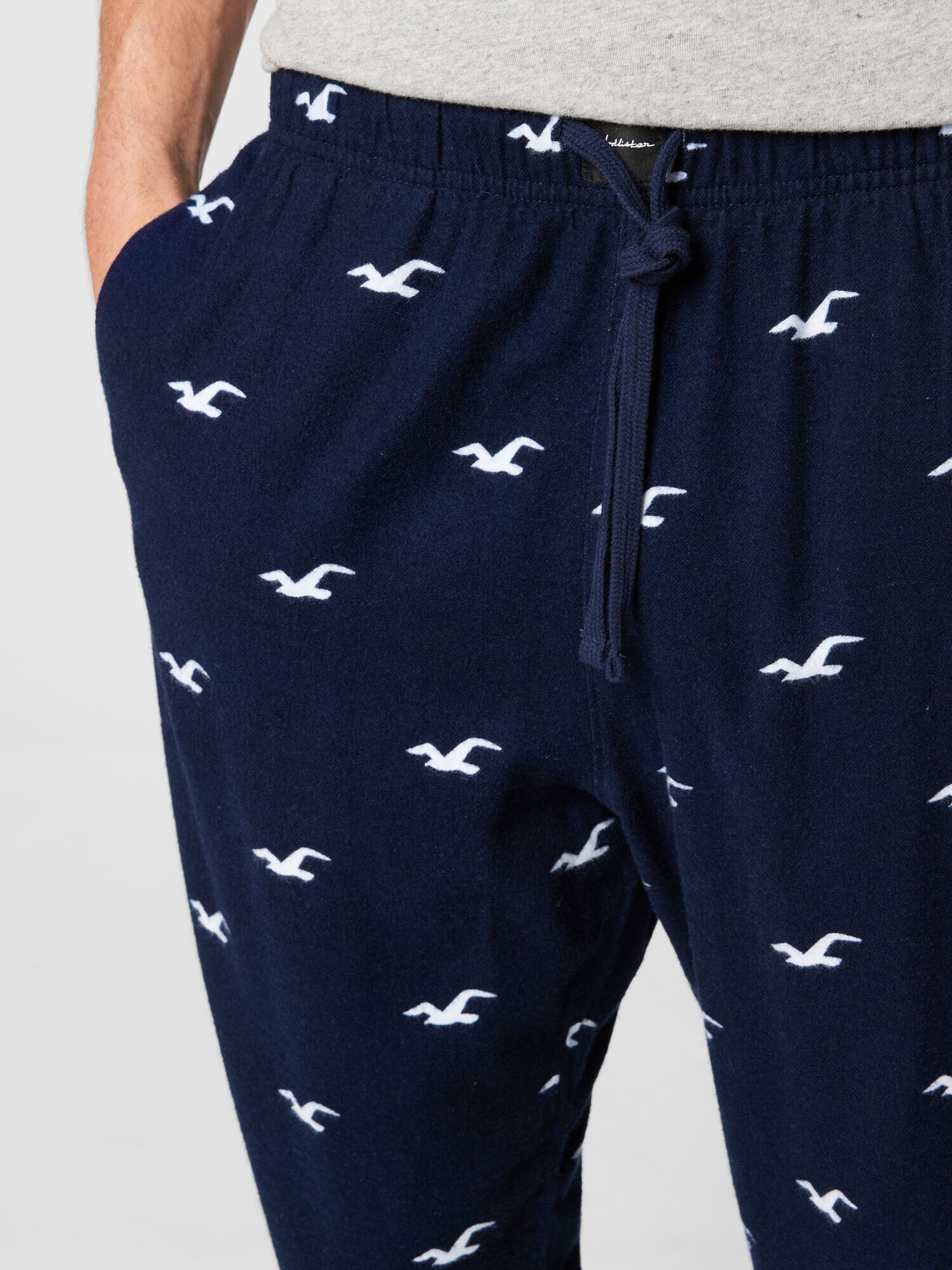 HOLLISTER Pantaloni de pijama bleumarin / alb - Pled.ro