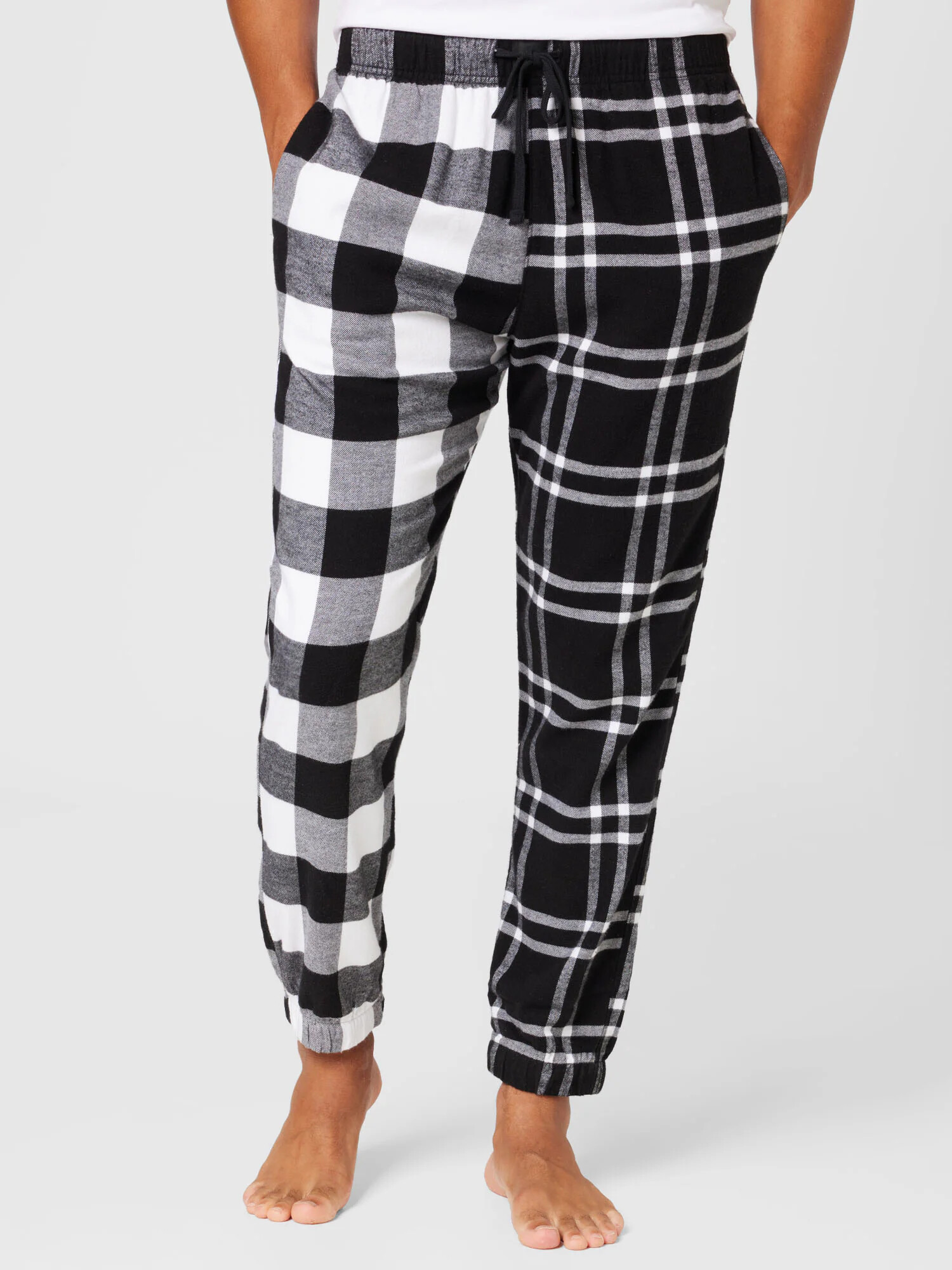 HOLLISTER Pantaloni de pijama negru / alb - Pled.ro