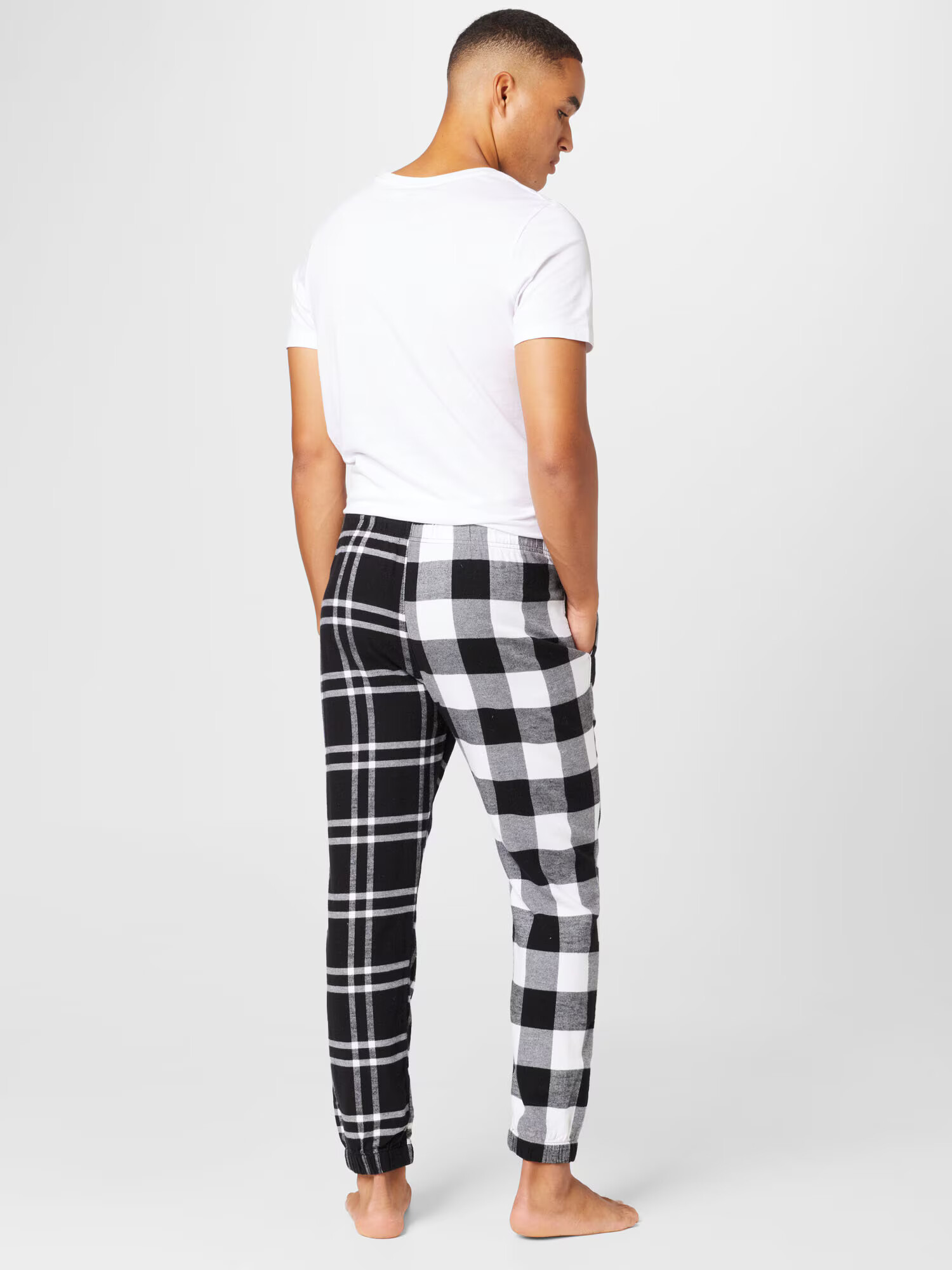 HOLLISTER Pantaloni de pijama negru / alb - Pled.ro