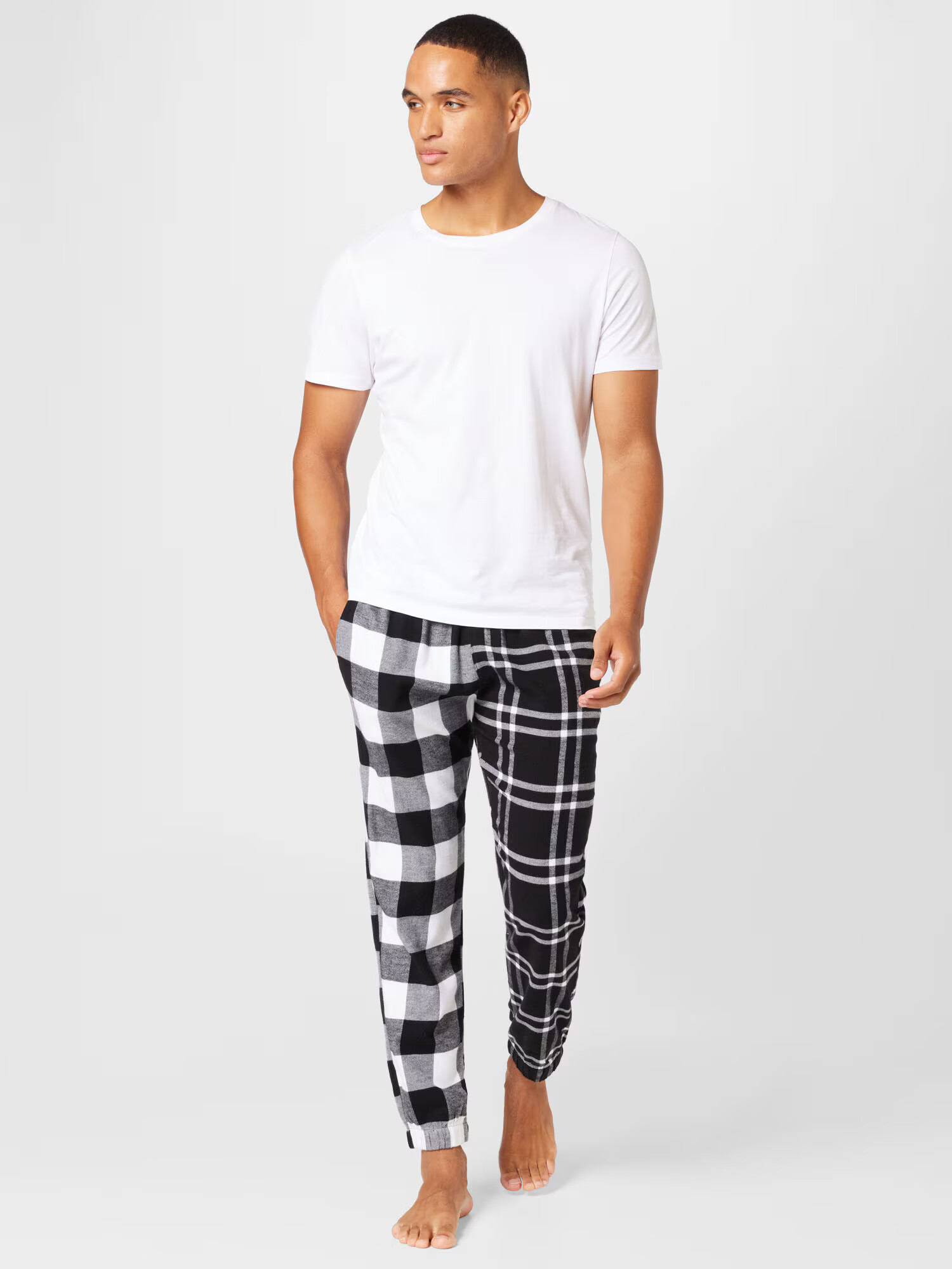 HOLLISTER Pantaloni de pijama negru / alb - Pled.ro