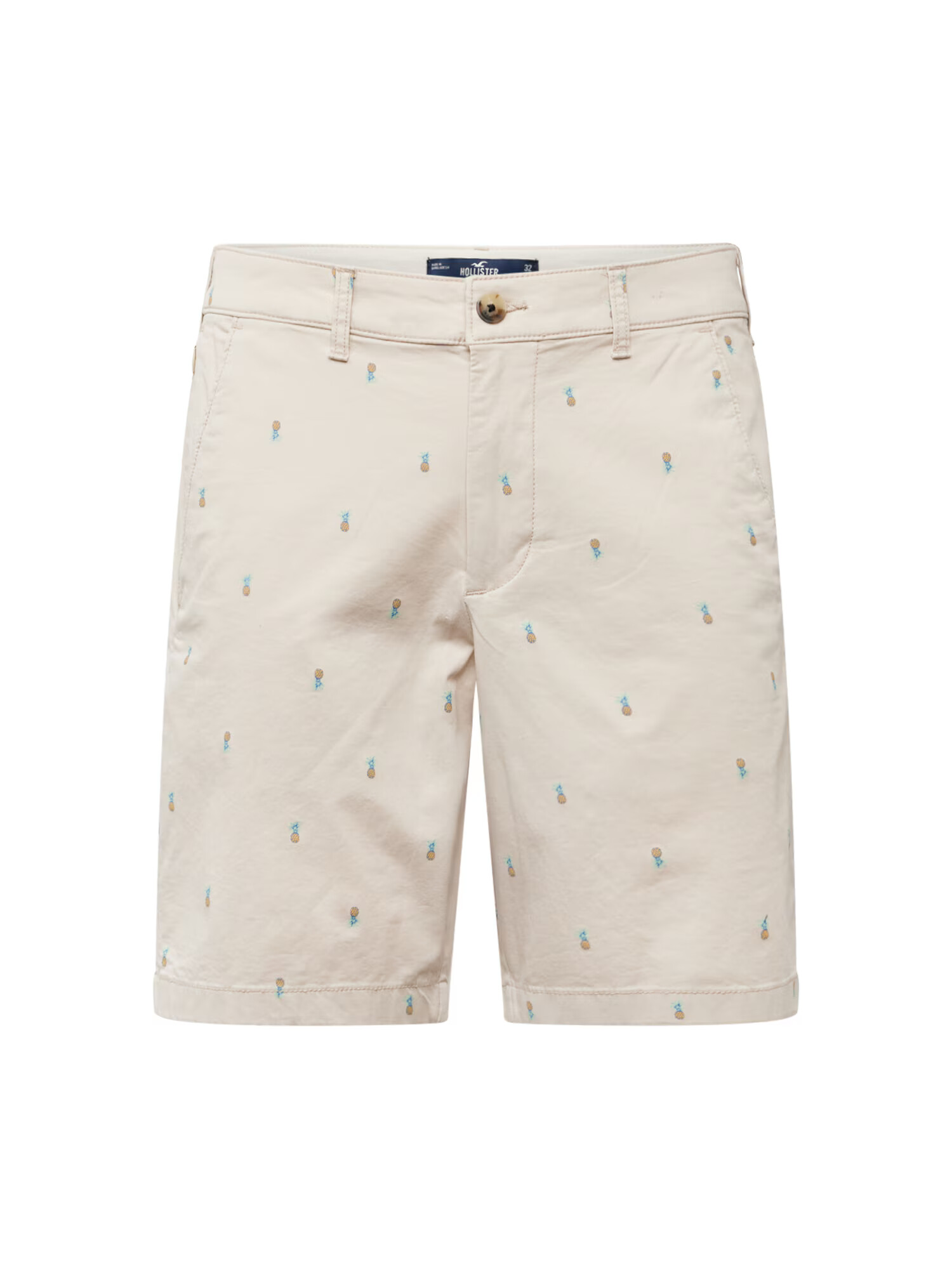 HOLLISTER Pantaloni eleganți albastru / turcoaz / portocaliu pastel / alb perlat - Pled.ro