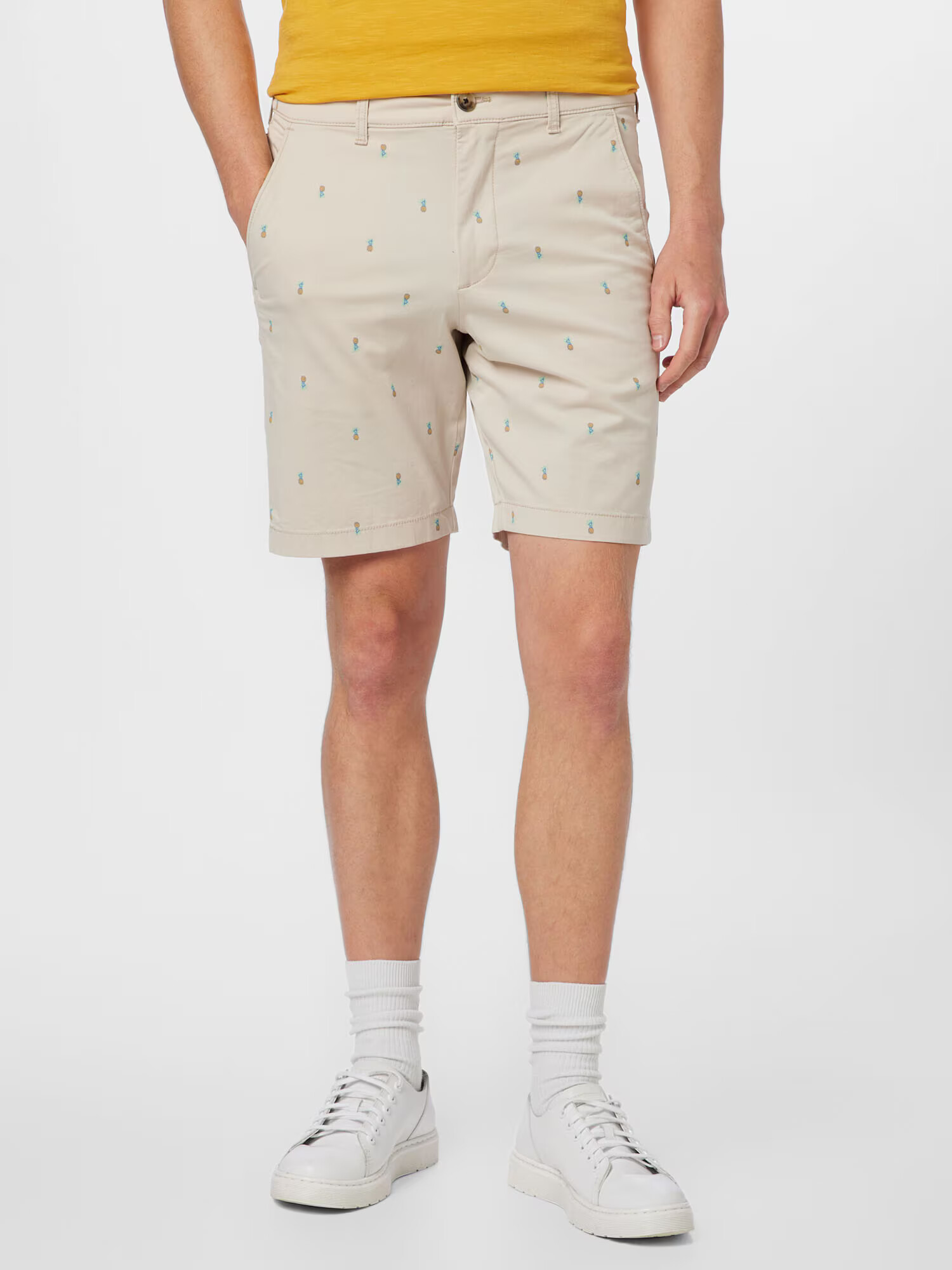 HOLLISTER Pantaloni eleganți albastru / turcoaz / portocaliu pastel / alb perlat - Pled.ro