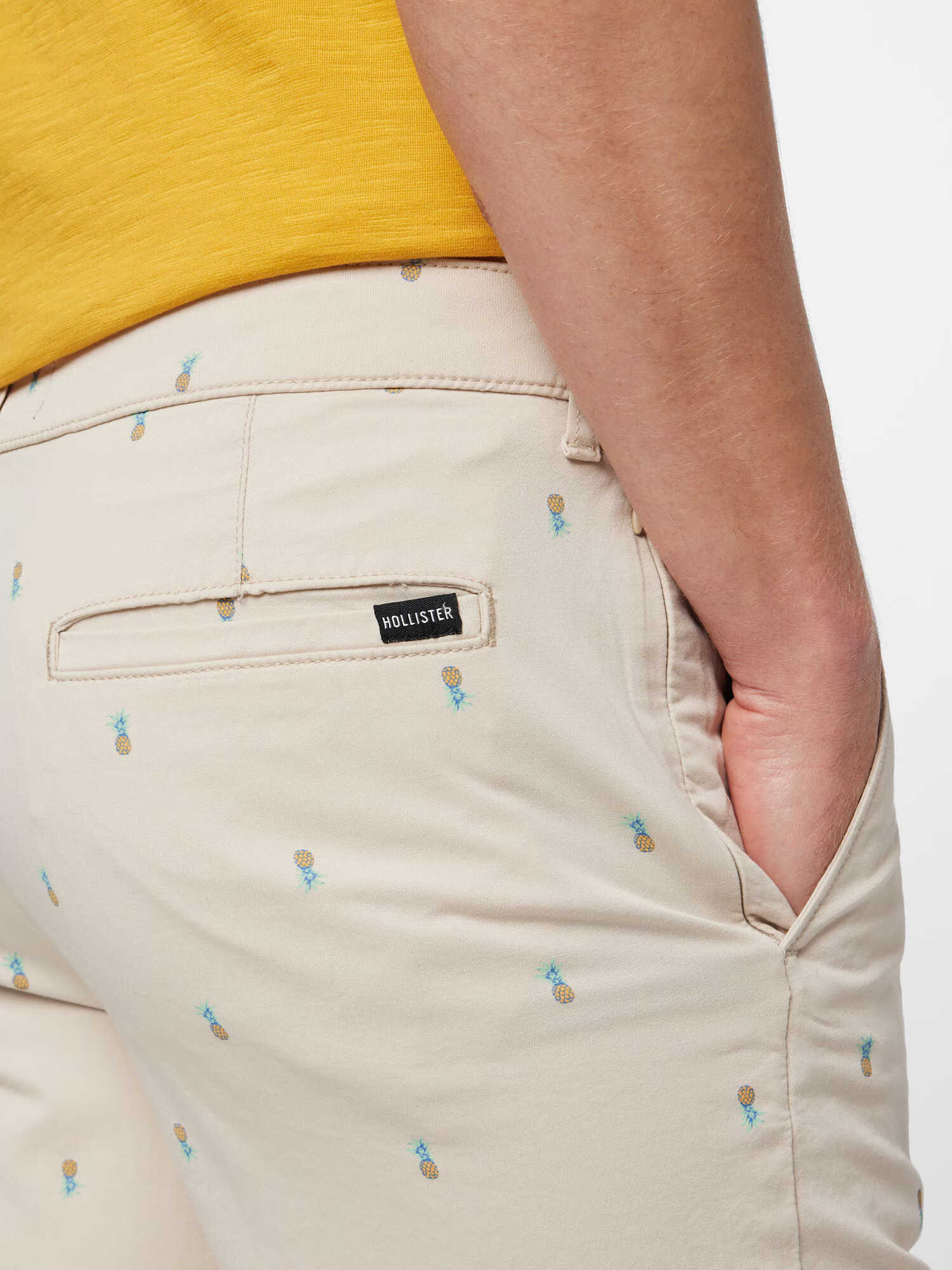 HOLLISTER Pantaloni eleganți albastru / turcoaz / portocaliu pastel / alb perlat - Pled.ro