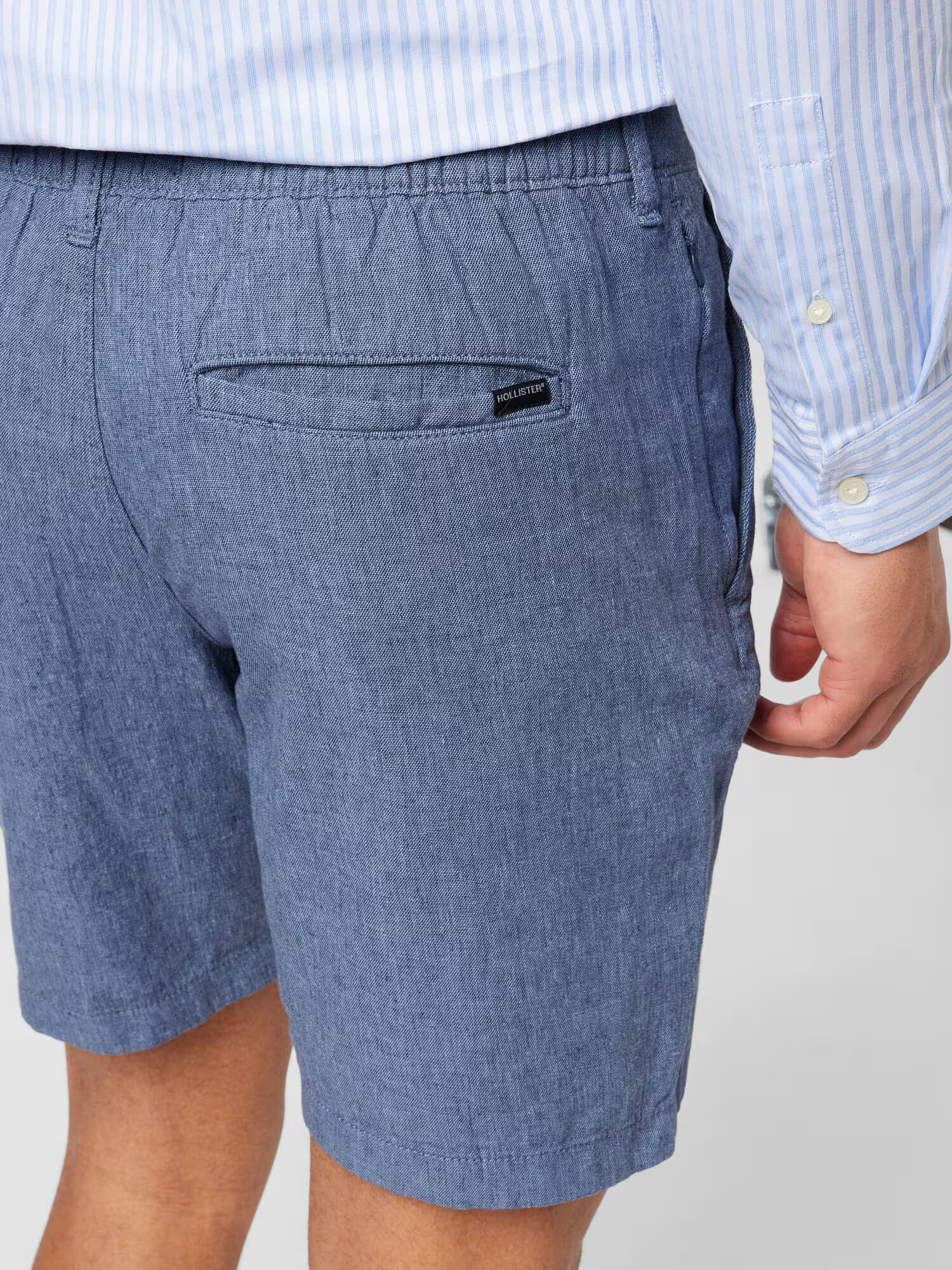 HOLLISTER Pantaloni eleganți bleumarin / alb - Pled.ro