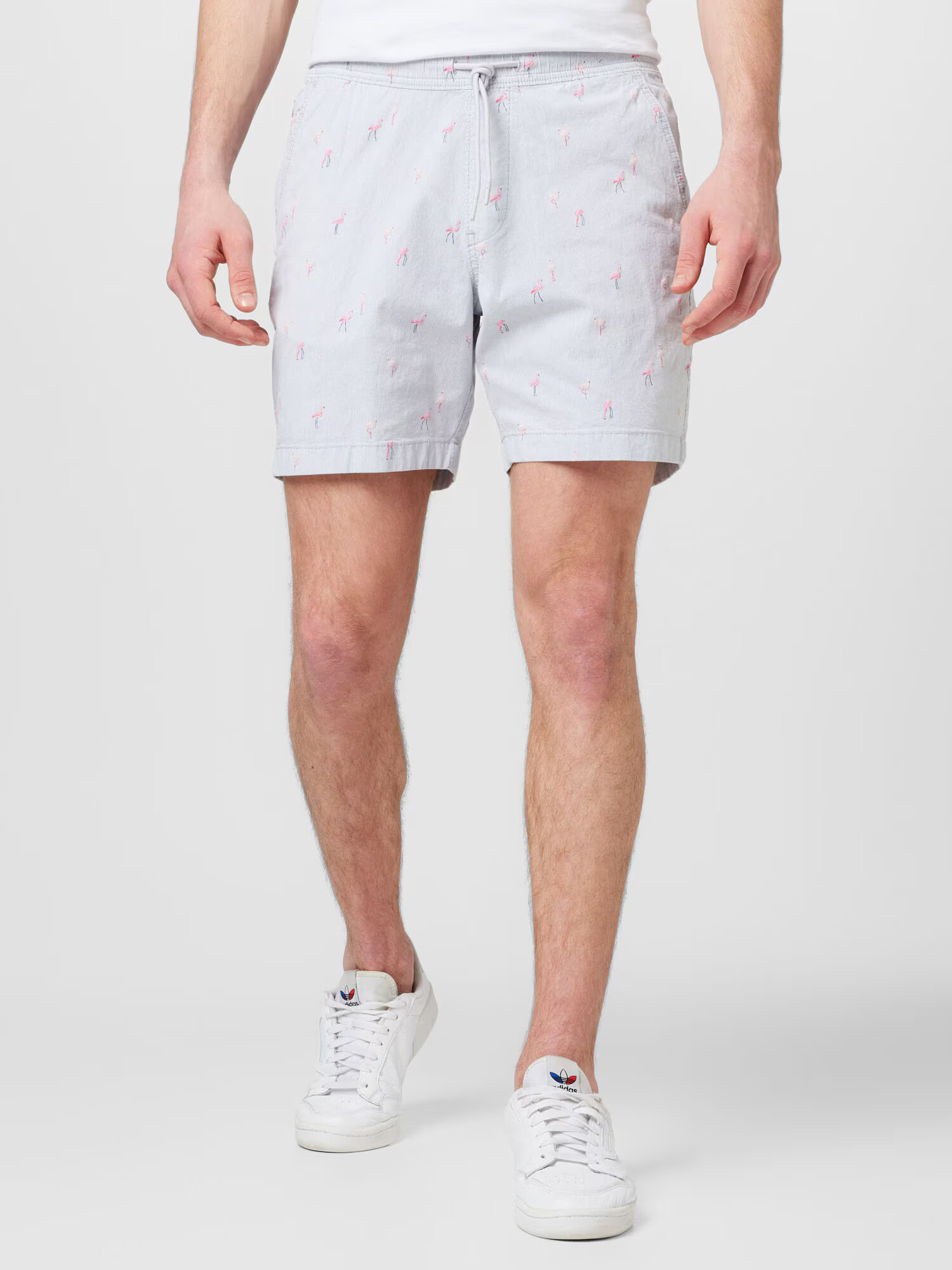 HOLLISTER Pantaloni 'FLAMINGO' gri deschis / gri închis / roz / alb - Pled.ro