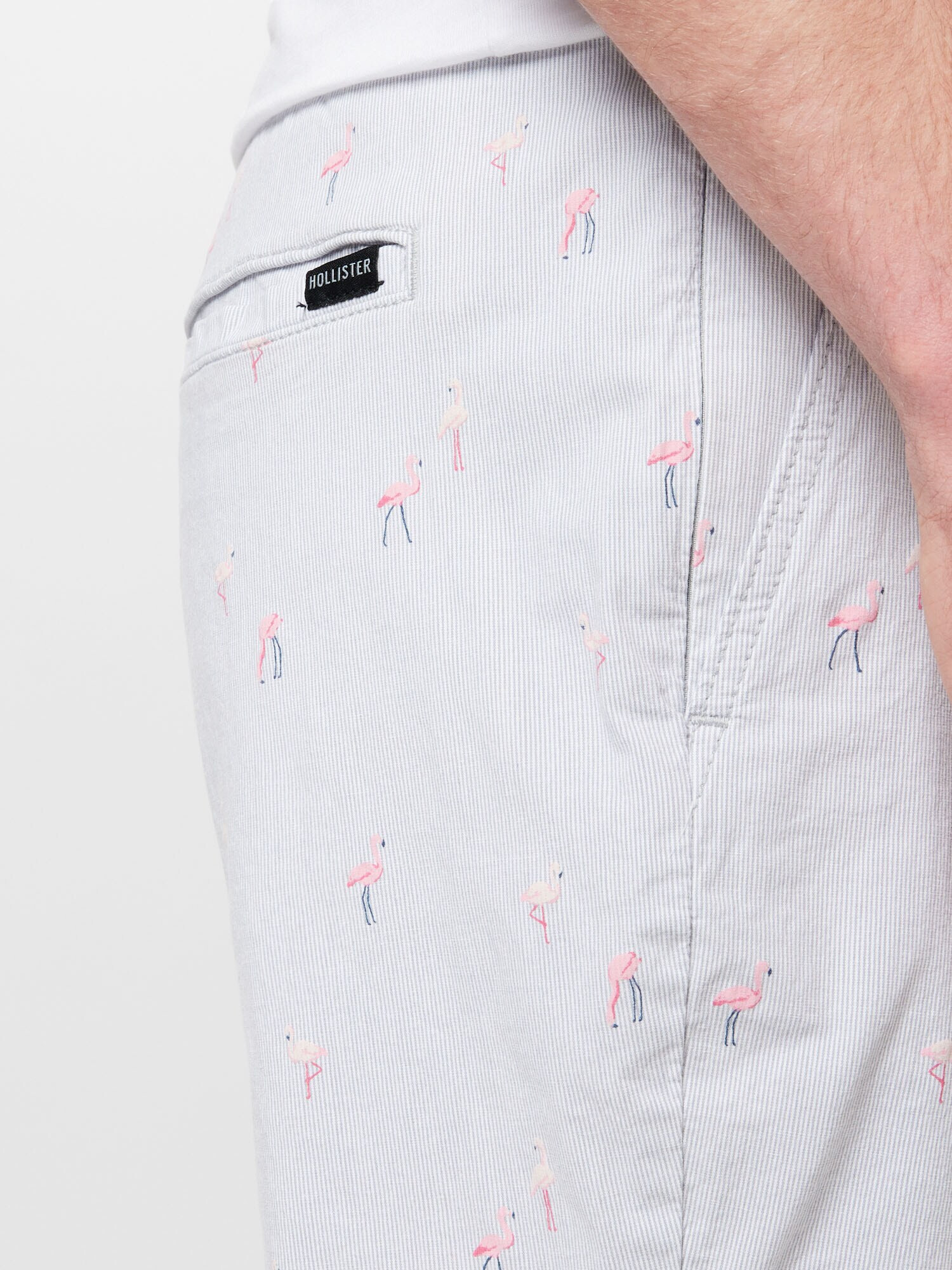 HOLLISTER Pantaloni 'FLAMINGO' gri deschis / gri închis / roz / alb - Pled.ro