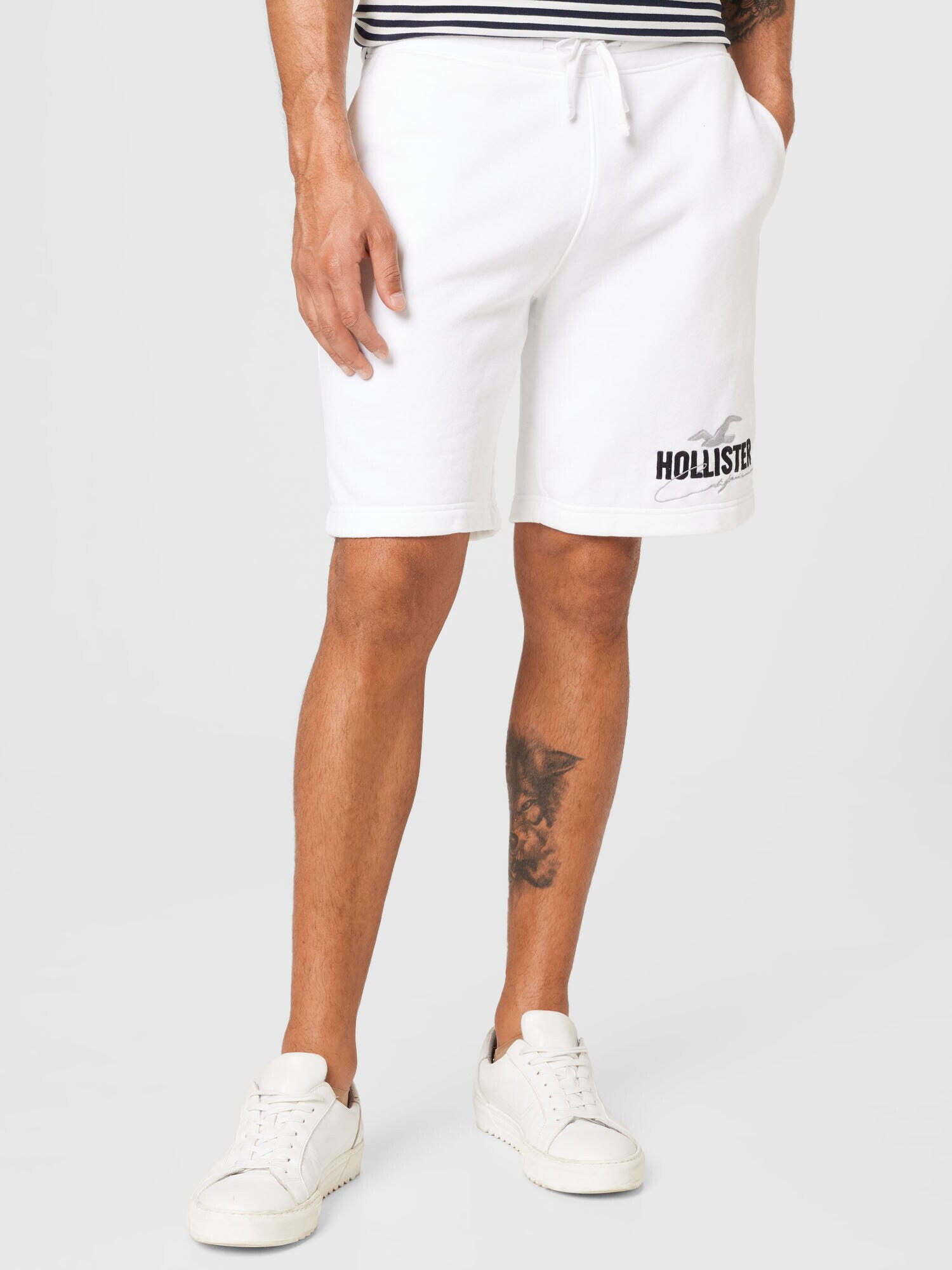 HOLLISTER Pantaloni gri argintiu / negru / alb - Pled.ro