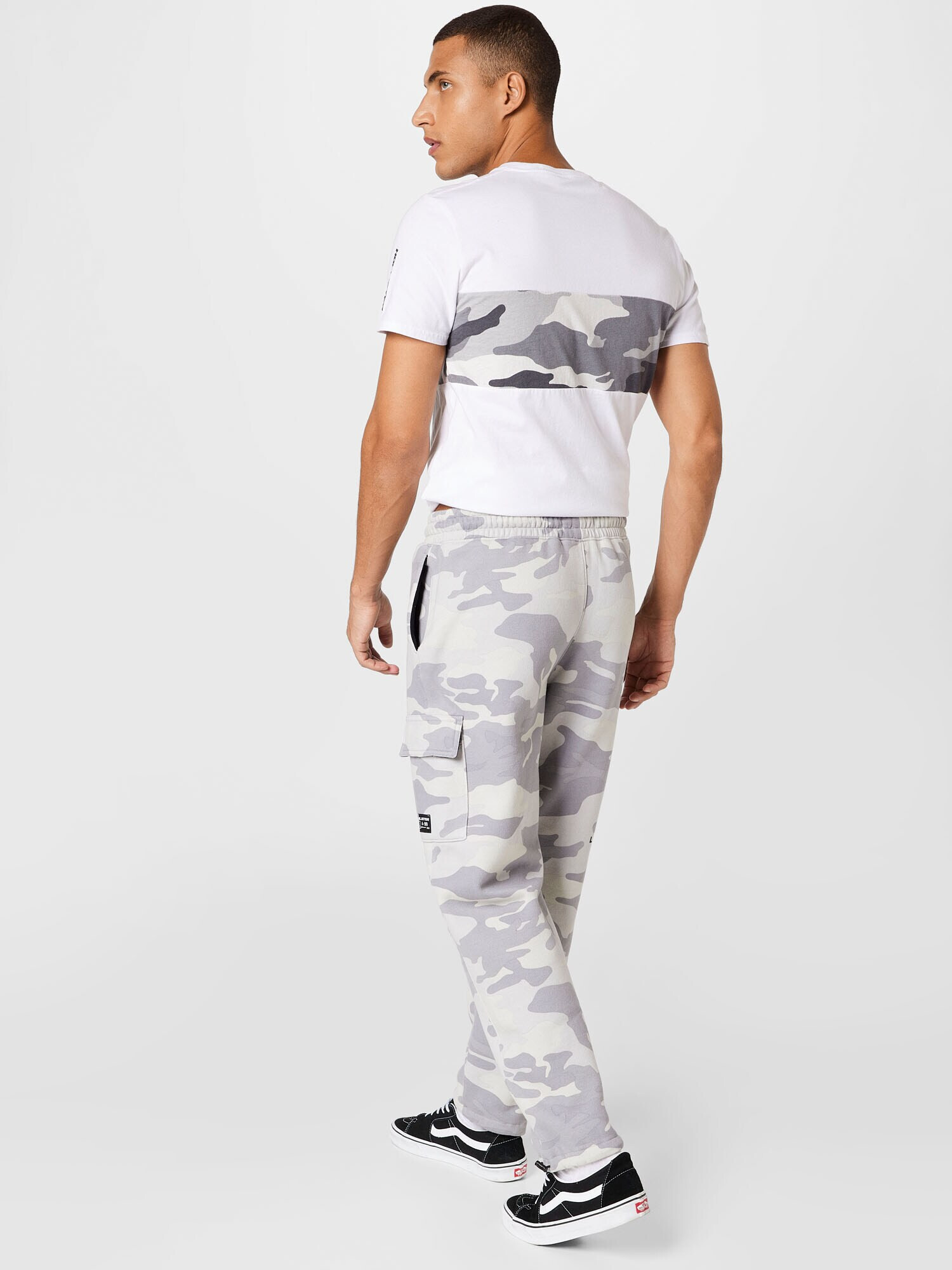 HOLLISTER Pantaloni gri / gri deschis / alb - Pled.ro