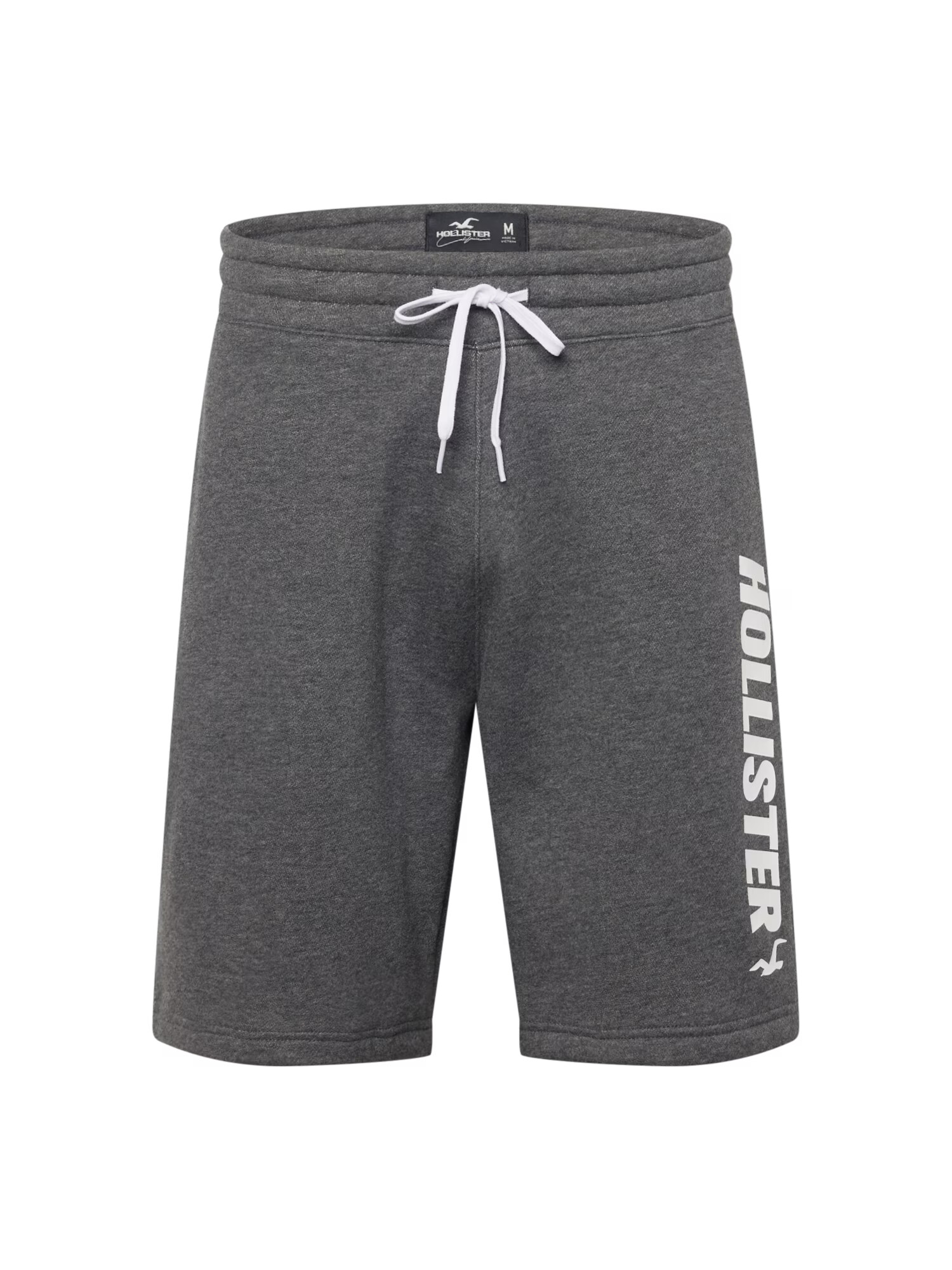 HOLLISTER Pantaloni gri metalic / alb - Pled.ro