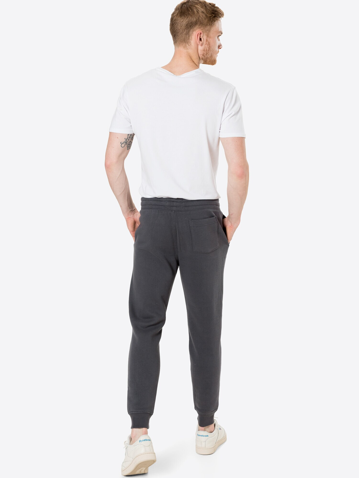 HOLLISTER Pantaloni gri metalic / negru / alb - Pled.ro