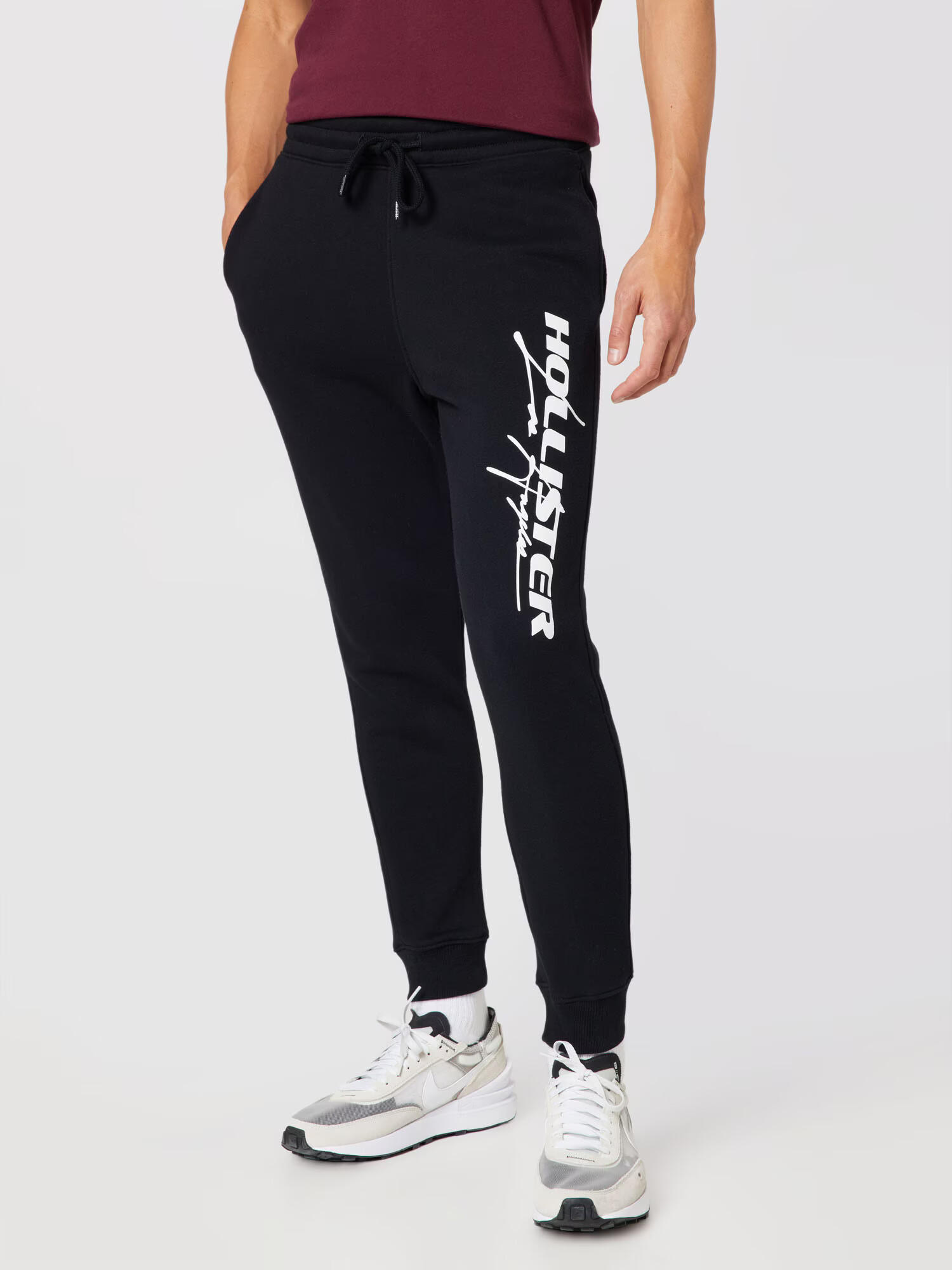 HOLLISTER Pantaloni gri / negru / alb - Pled.ro