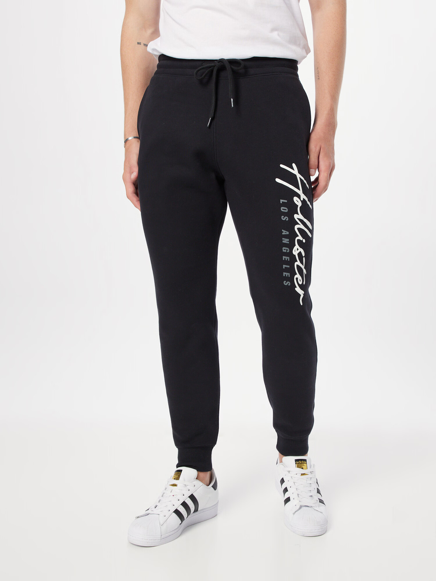 HOLLISTER Pantaloni gri / negru / alb - Pled.ro