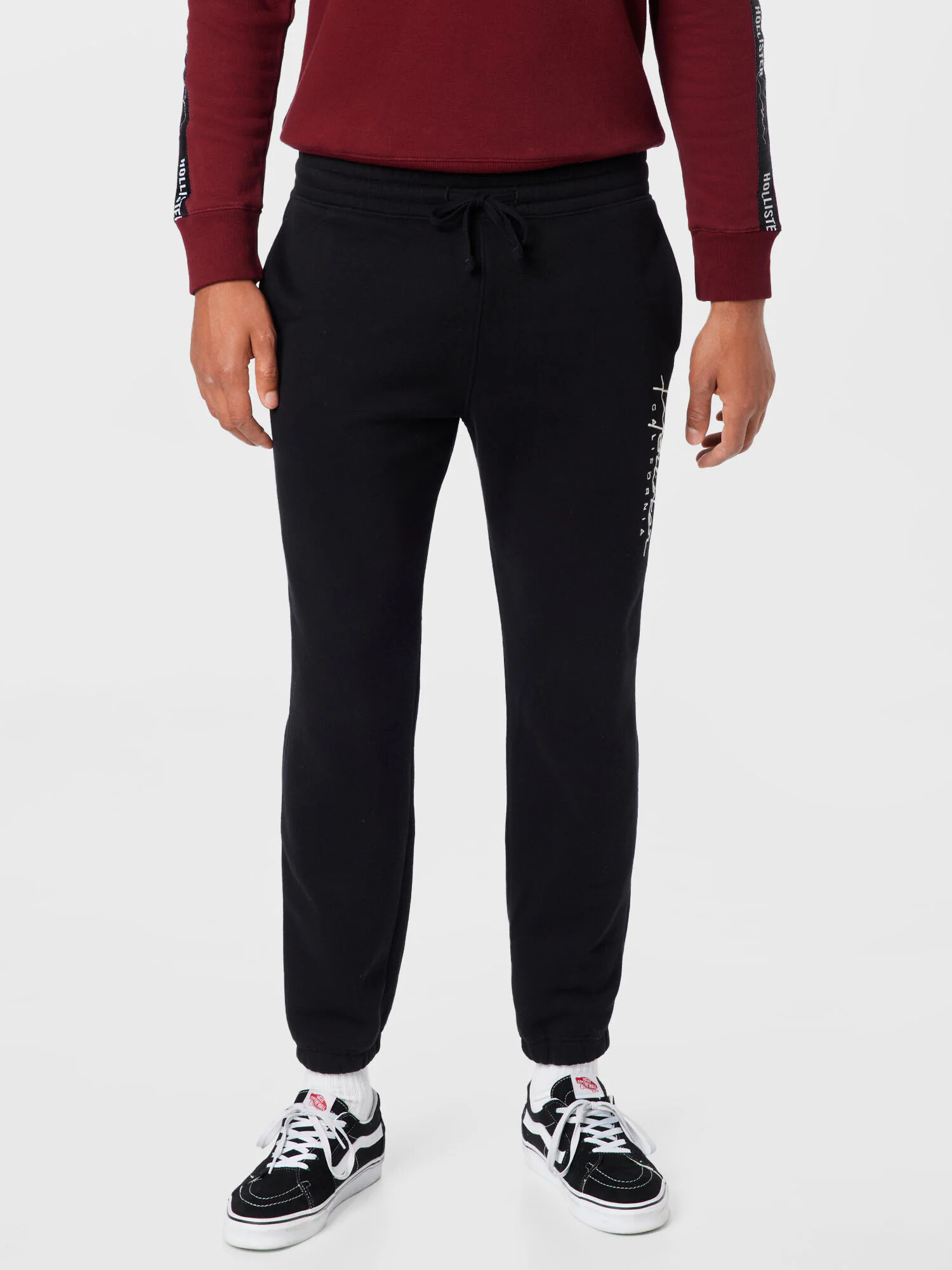 HOLLISTER Pantaloni negru / alb - Pled.ro