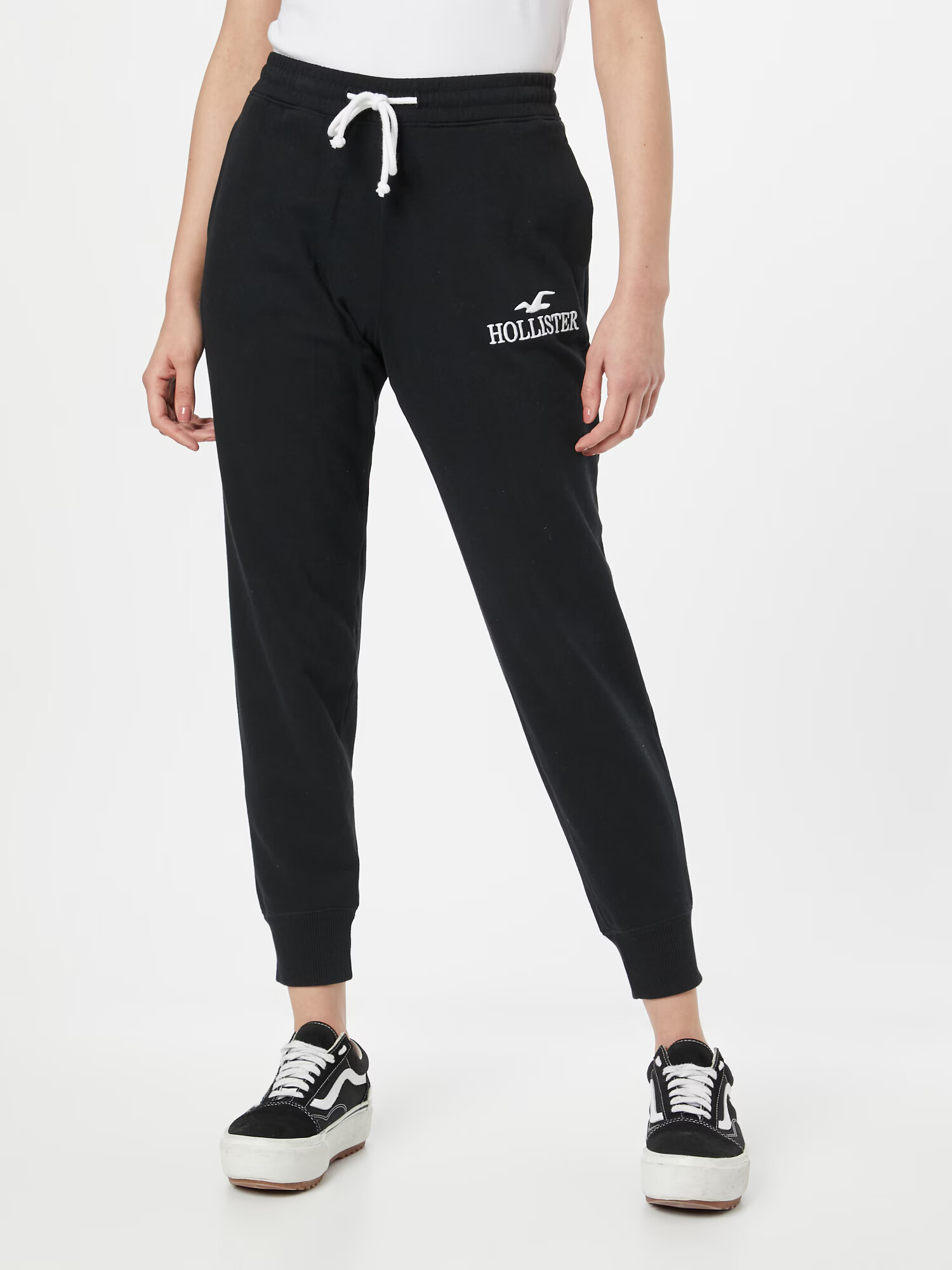 HOLLISTER Pantaloni negru / alb - Pled.ro