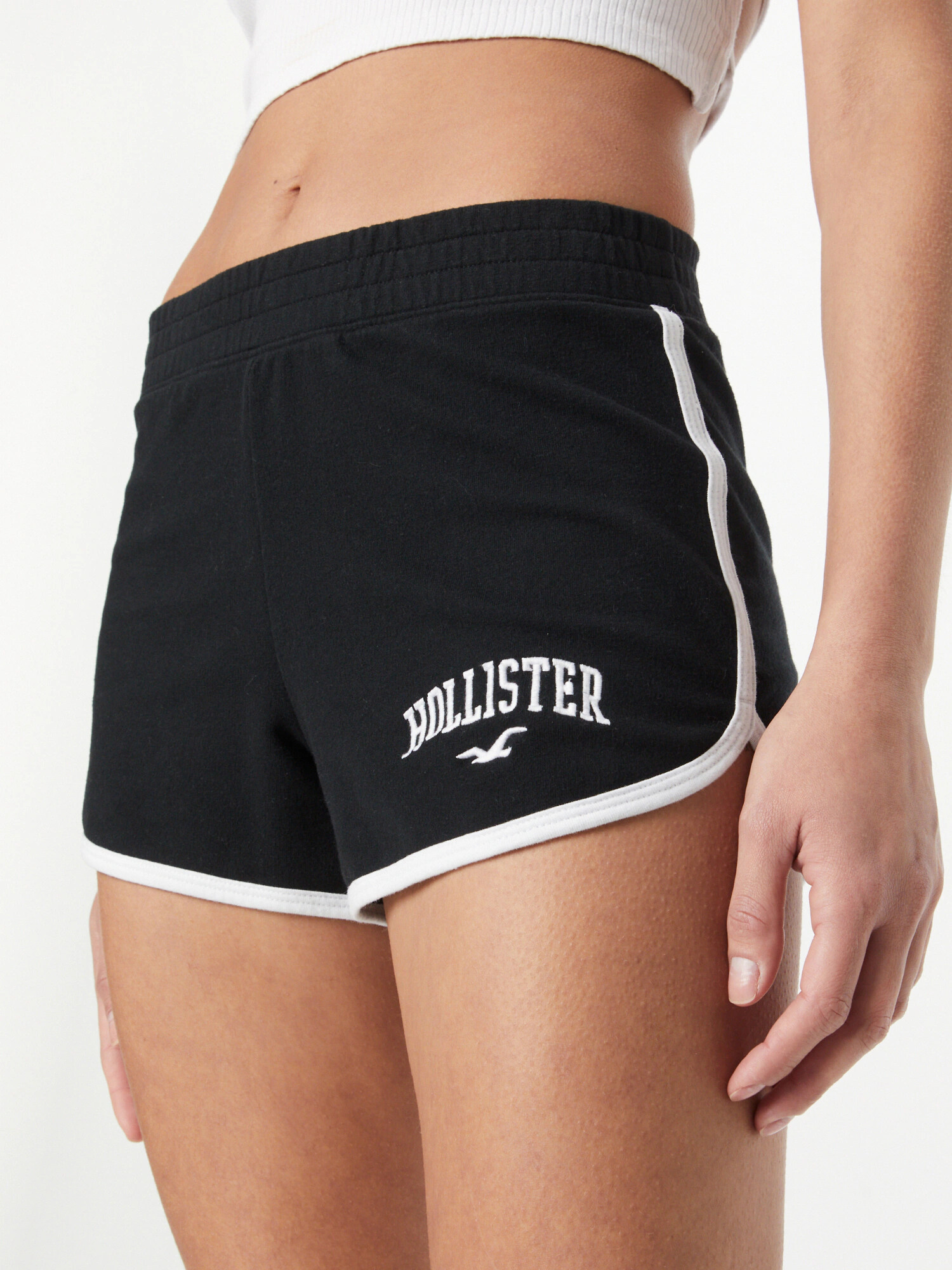 HOLLISTER Pantaloni negru / alb - Pled.ro