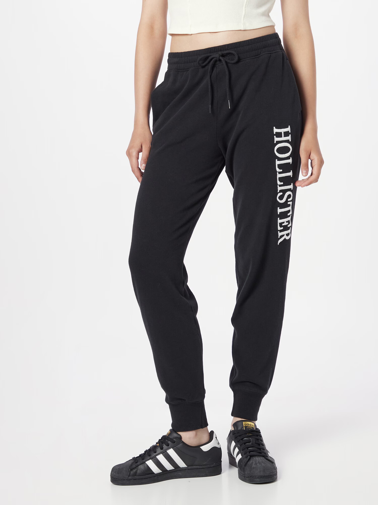 HOLLISTER Pantaloni negru / alb - Pled.ro