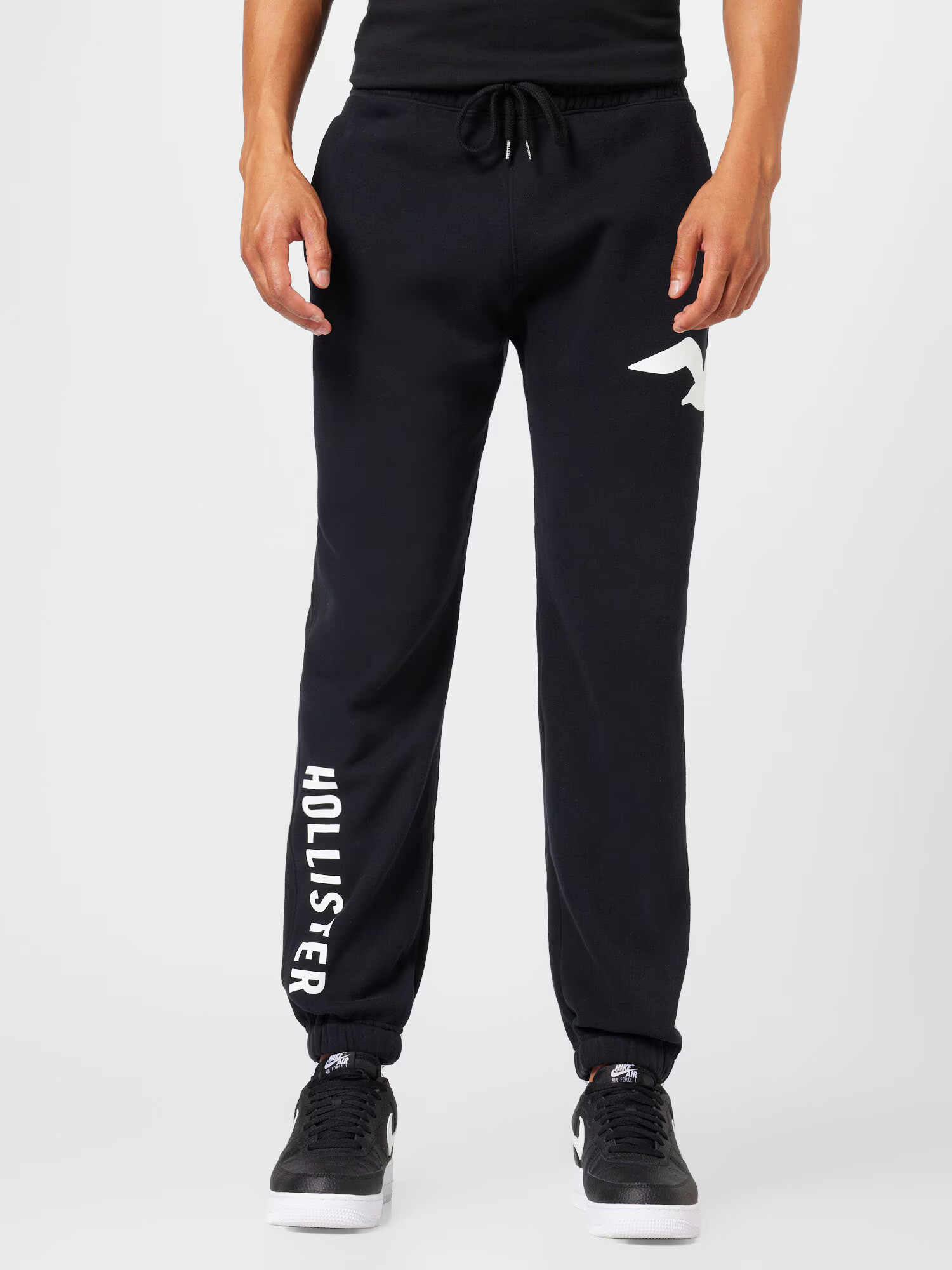 HOLLISTER Pantaloni negru / alb - Pled.ro