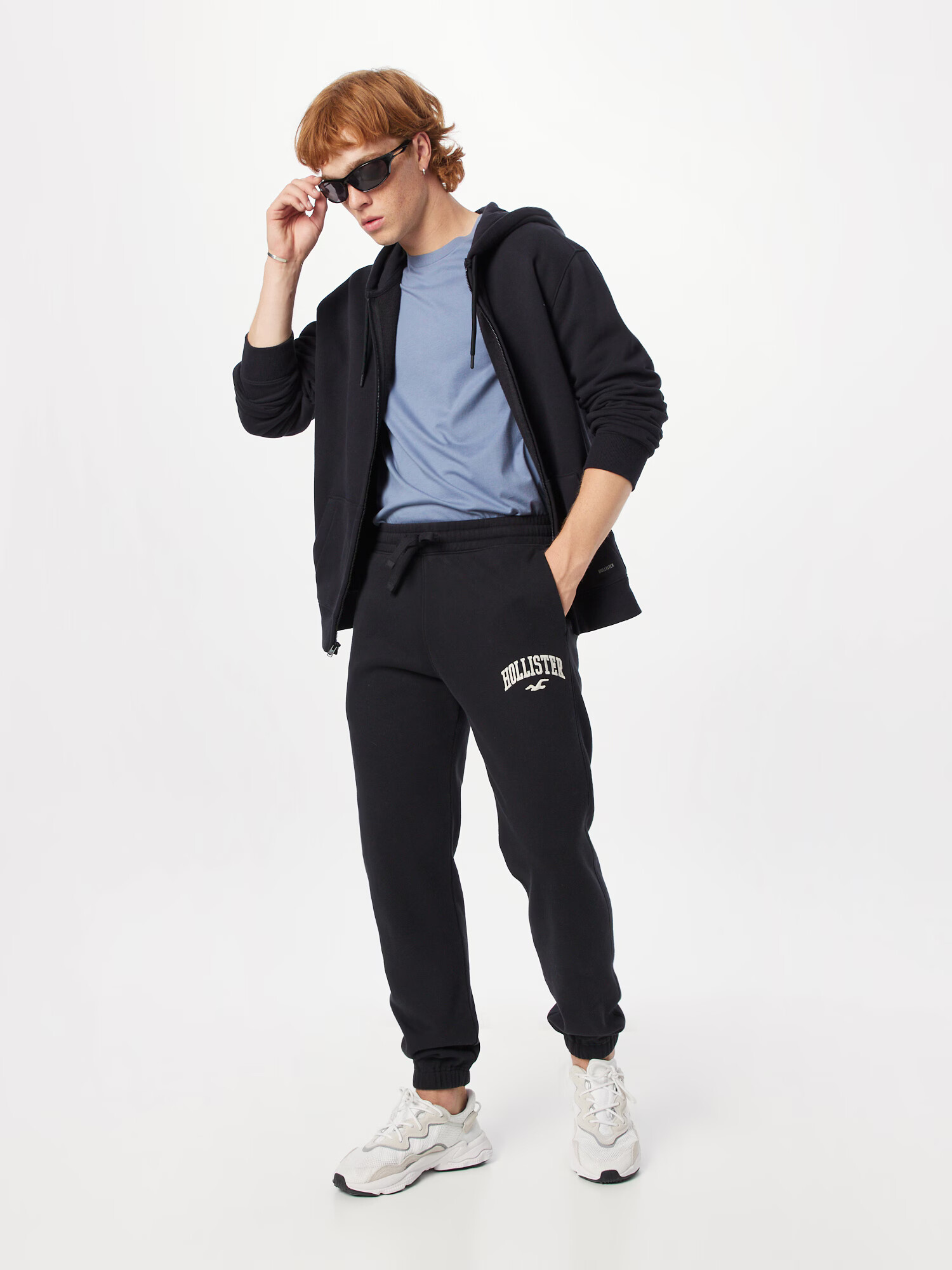 HOLLISTER Pantaloni negru / alb - Pled.ro