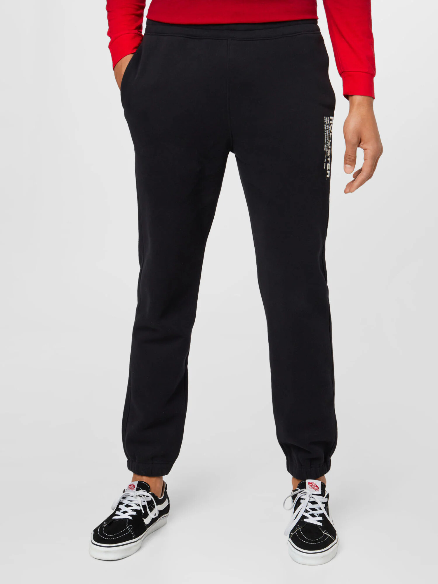 HOLLISTER Pantaloni negru / alb - Pled.ro