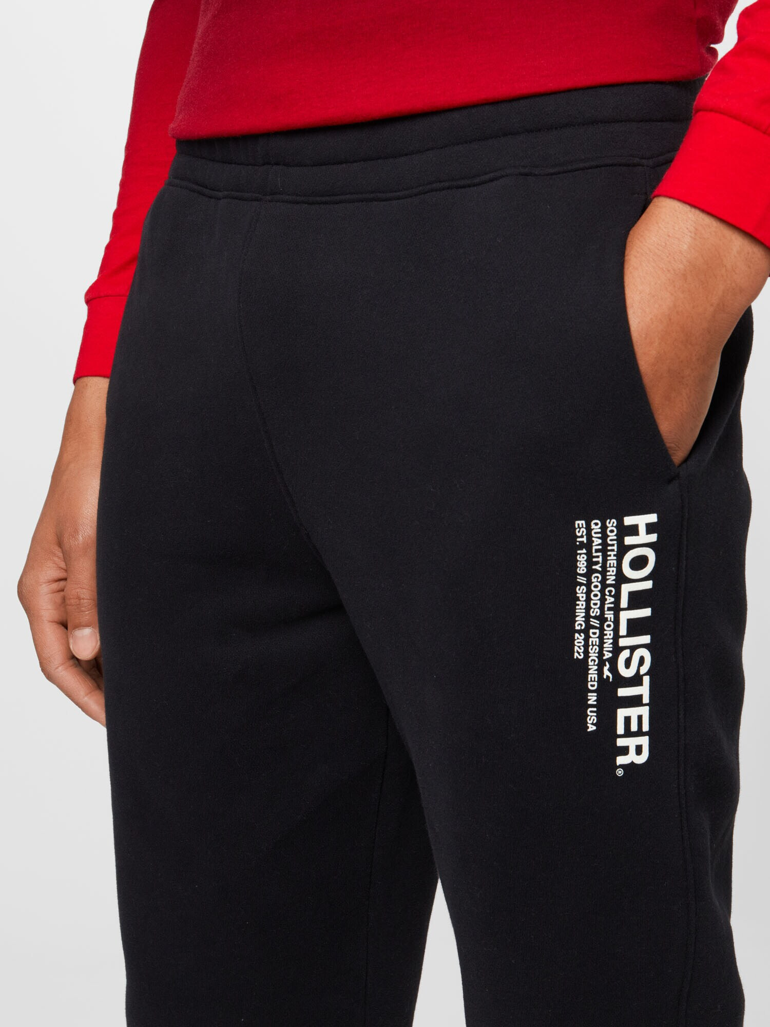 HOLLISTER Pantaloni negru / alb - Pled.ro