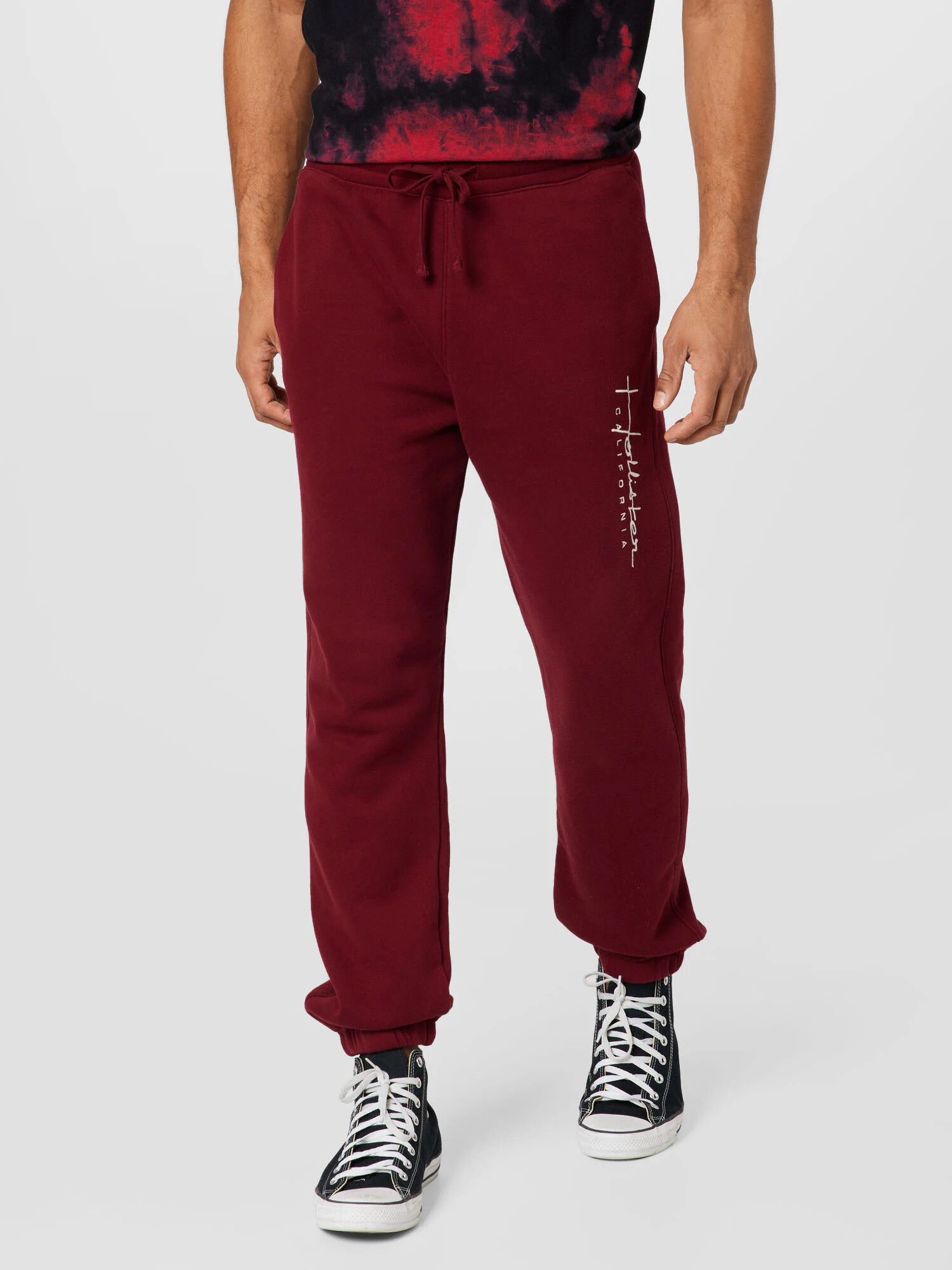 HOLLISTER Pantaloni roșu carmin / alb - Pled.ro