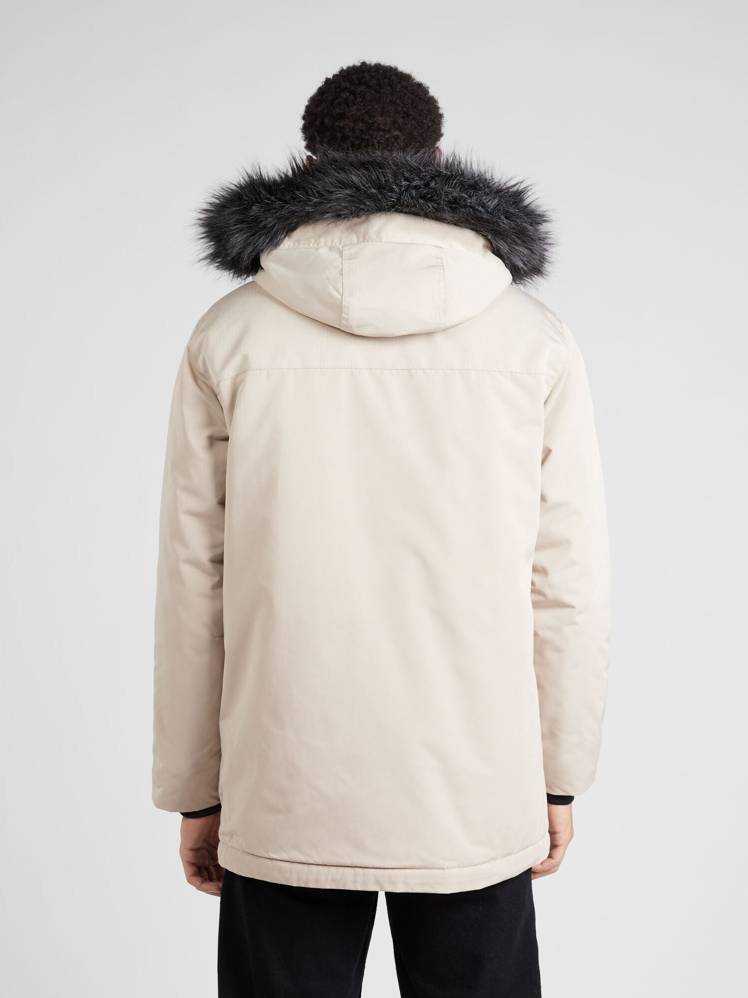 HOLLISTER Parka de iarnă bej deschis / negru - Pled.ro