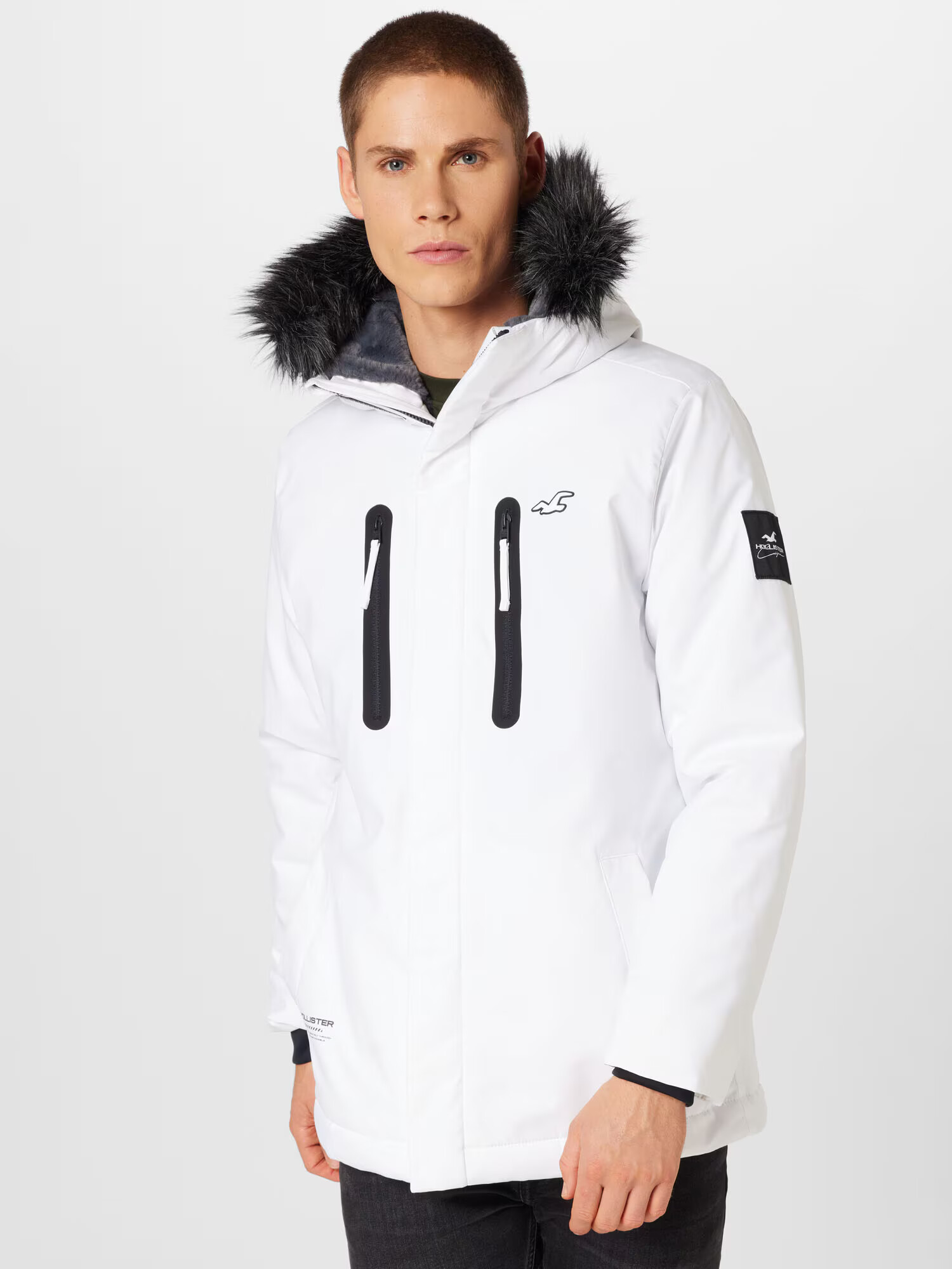 HOLLISTER Parka de iarnă bleumarin / alb - Pled.ro