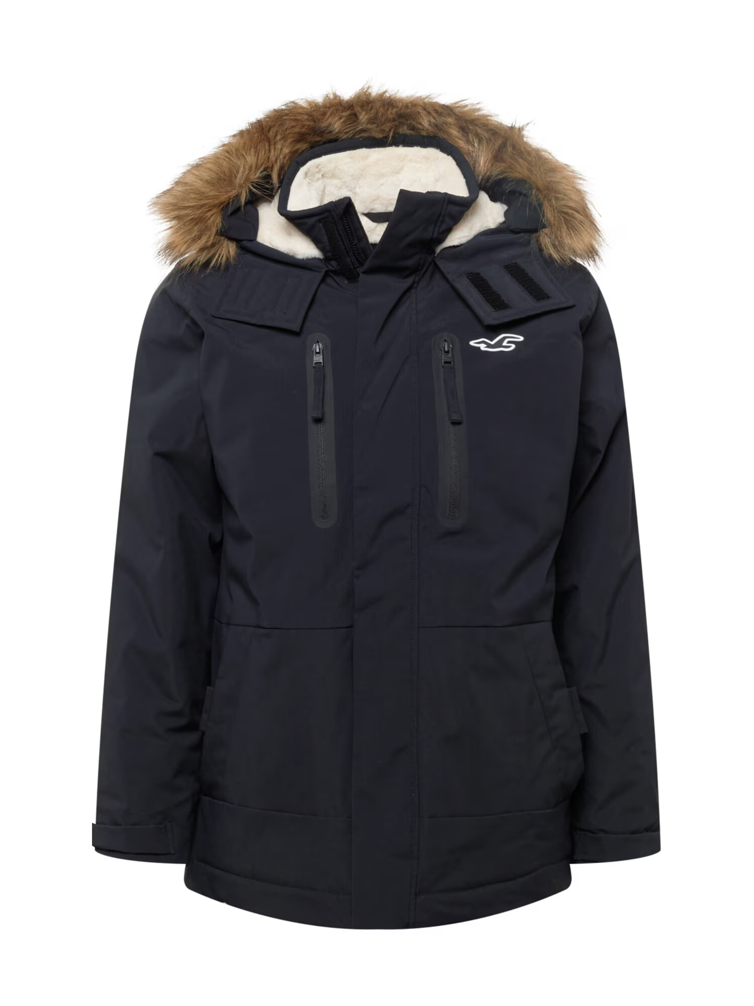 HOLLISTER Parka de iarnă maro / negru / alb natural - Pled.ro