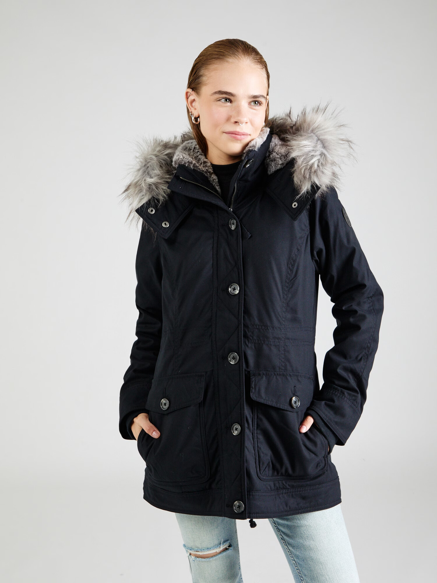 HOLLISTER Parka de iarnă negru - Pled.ro