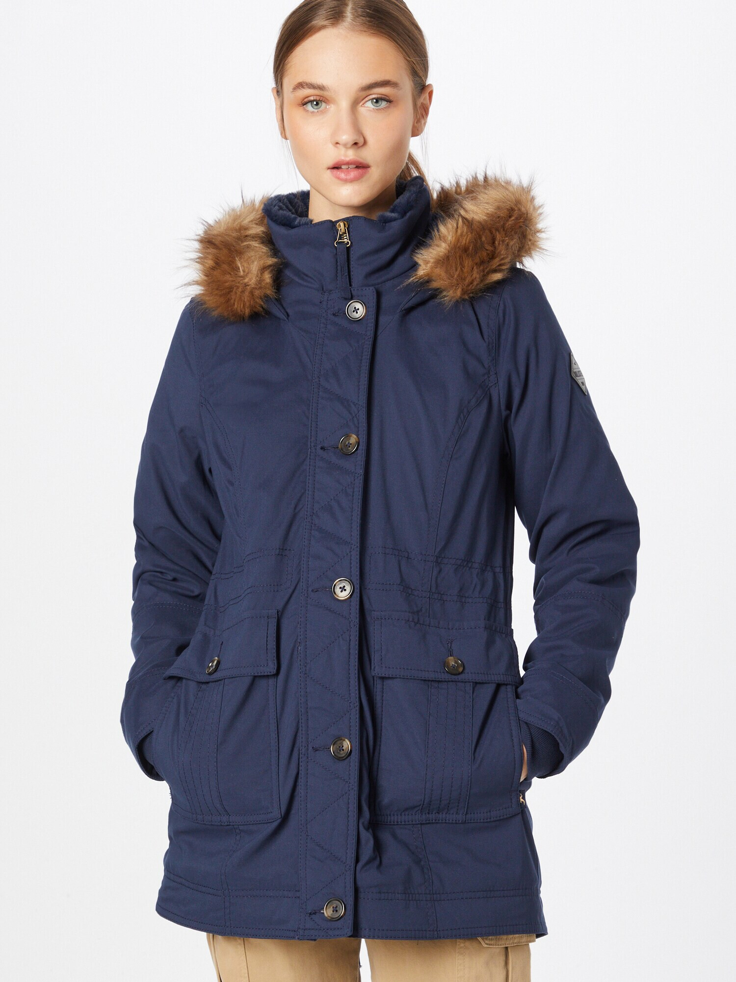 HOLLISTER Parka de primăvară-toamnă bleumarin / maro deschis - Pled.ro