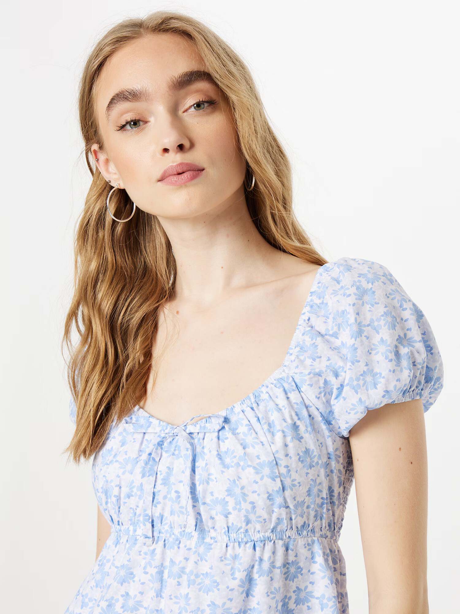 HOLLISTER Rochie albastru deschis / alb - Pled.ro