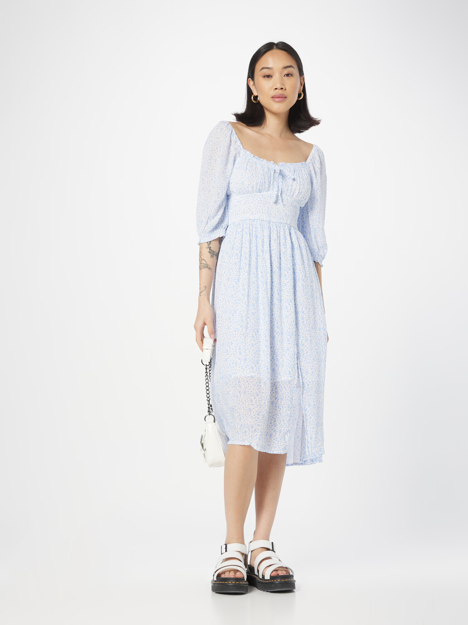 HOLLISTER Rochie albastru deschis / alb - Pled.ro