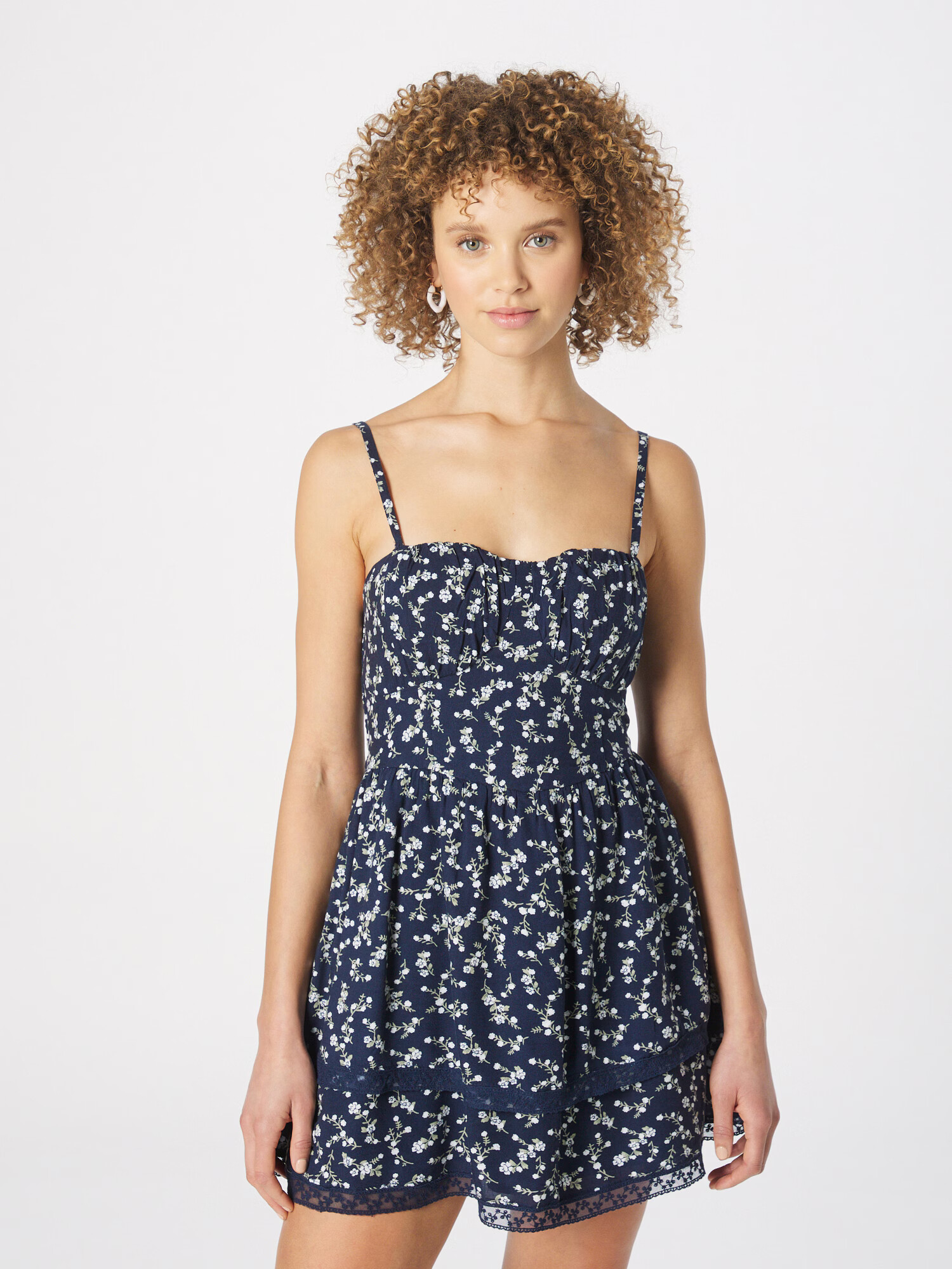 HOLLISTER Rochie bleumarin / alb - Pled.ro