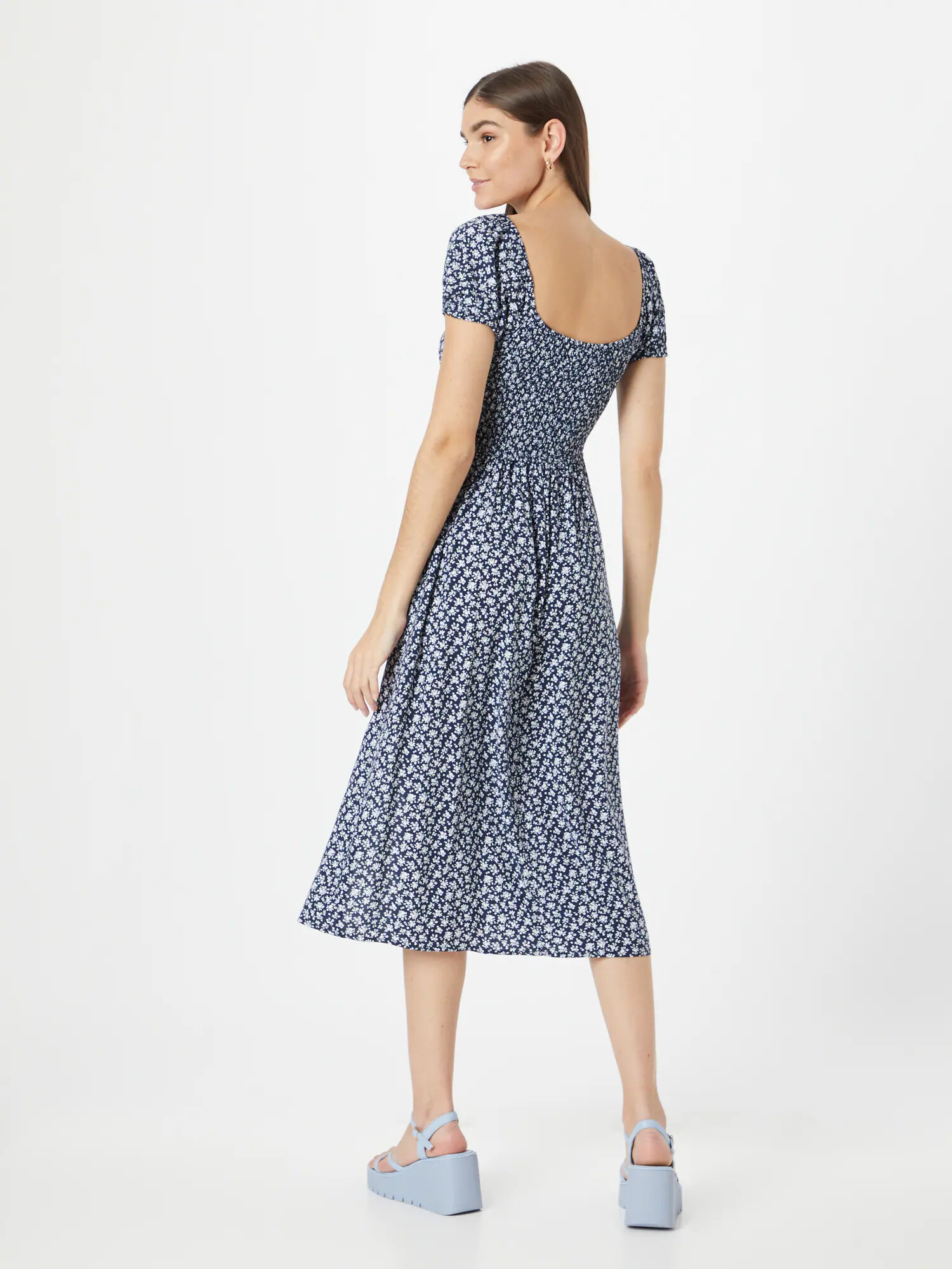 HOLLISTER Rochie bleumarin / alb - Pled.ro