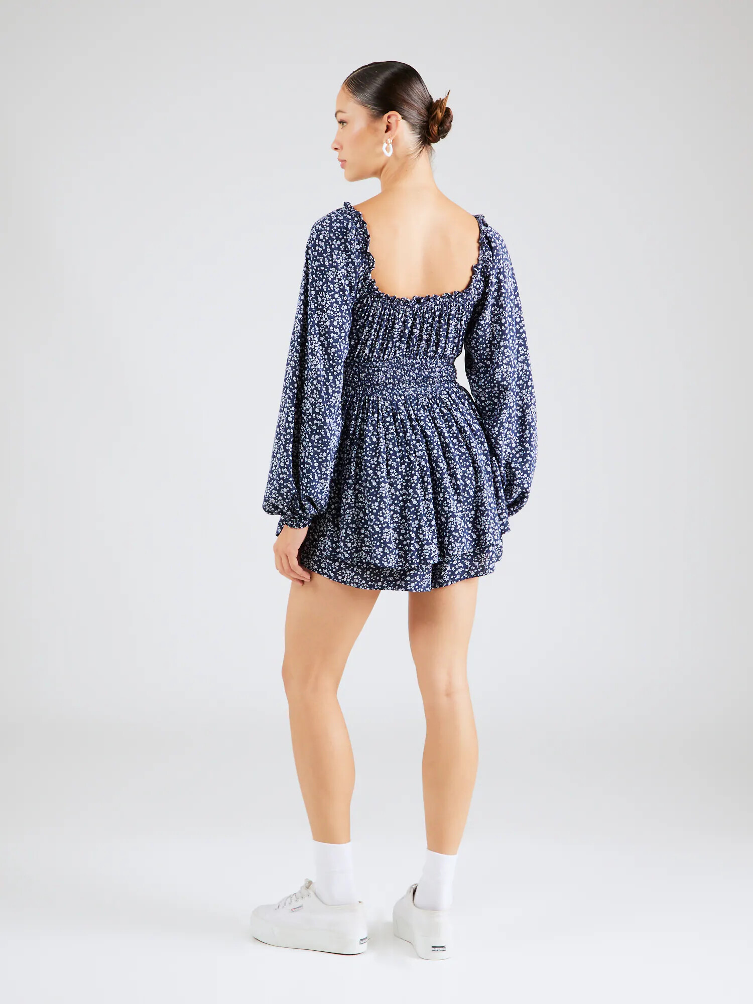 HOLLISTER Rochie bleumarin / alb - Pled.ro