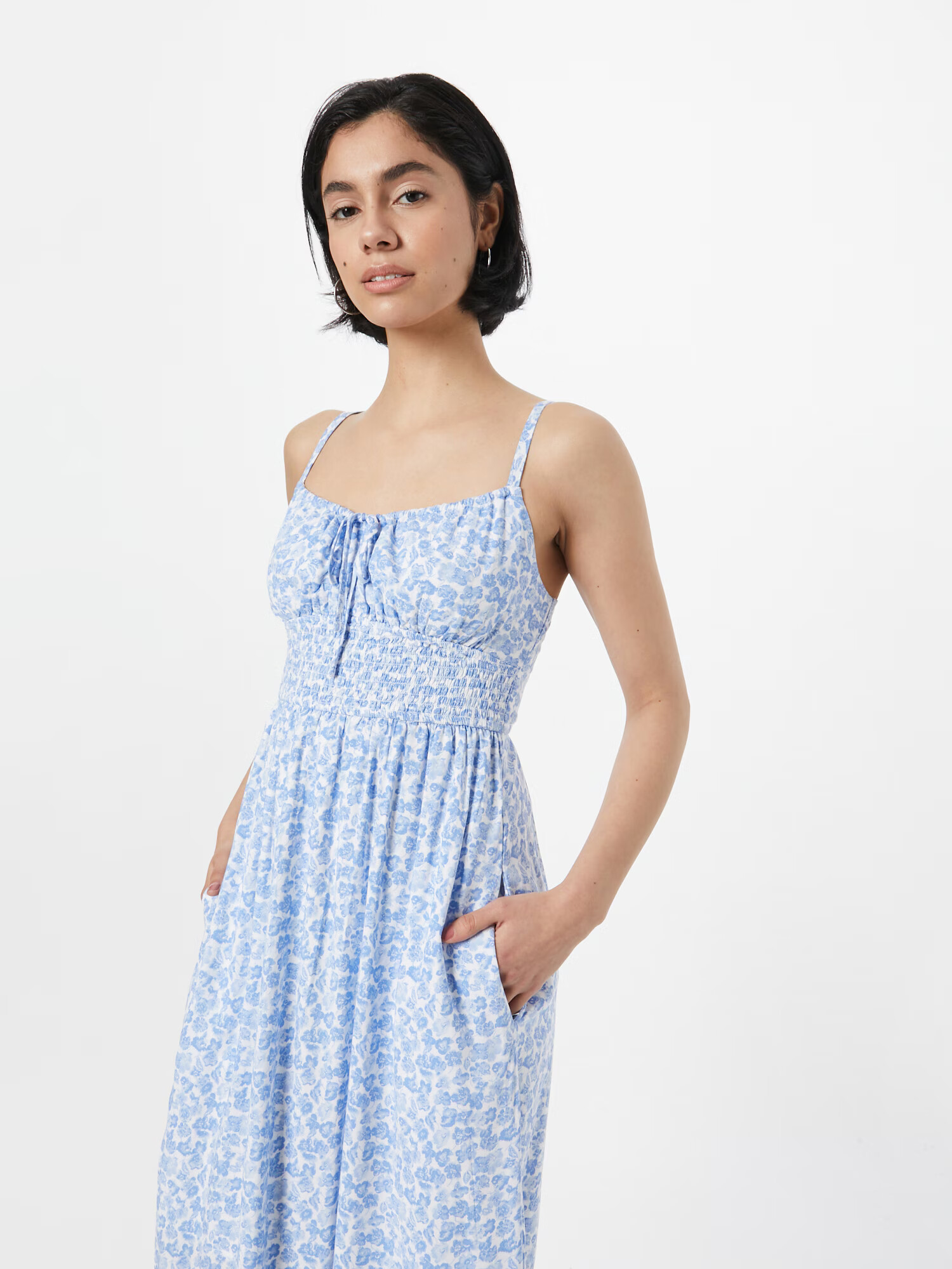 HOLLISTER Rochie de vară albastru fumuriu / mov pastel / alb - Pled.ro