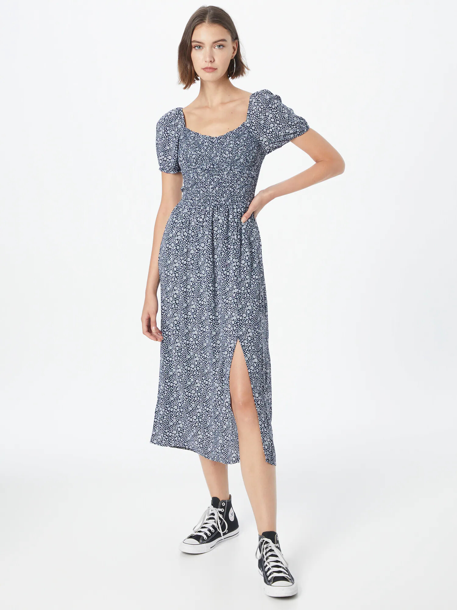 HOLLISTER Rochie de vară bleumarin / alb - Pled.ro